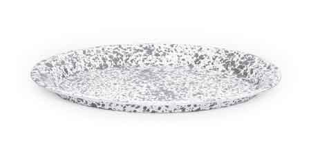 Gray Marble Oval Enamelware Serving Platter - Elegant Dinnerware for Parties, Buffets & Holiday Entertaining