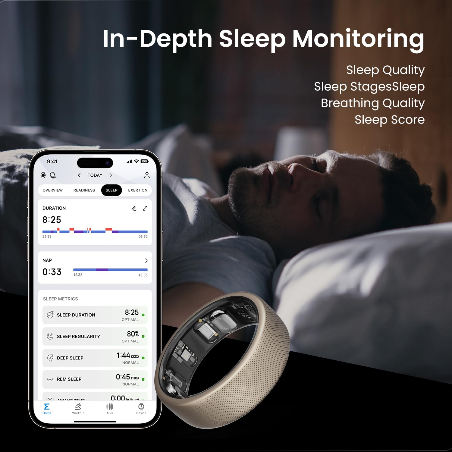 Amazfit Helio Smart Ring - Titanium Alloy Health & Fitness Tracker with Heart Rate, Sleep & Stress Monitoring | No Subscription Required | 1.4-Hour Fast Charging | Water-Resistant for Swimming & Showering | Perfect for Athletes, Fitness Enthusiasts & Health-Conscious Users (Size 10)