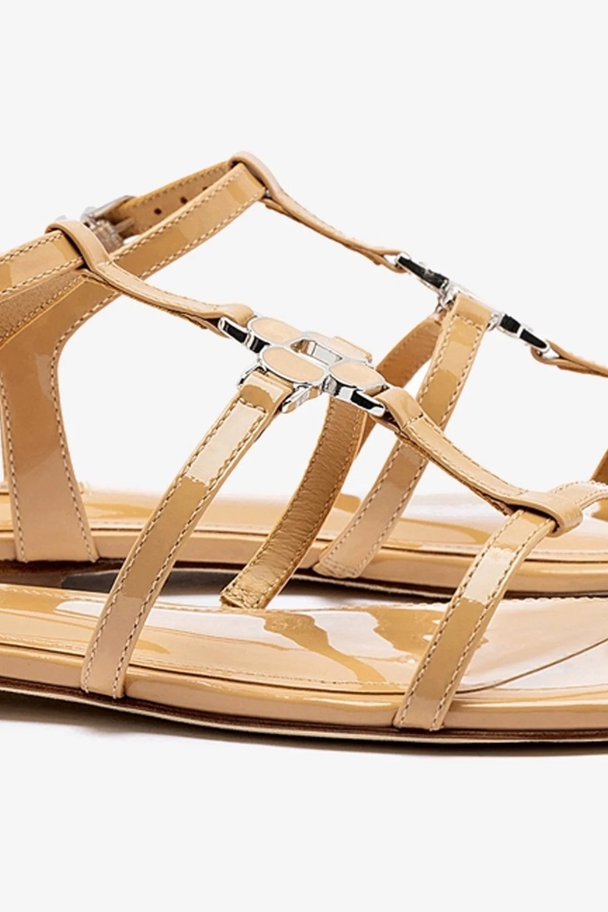 Hana Flat Shoes in Tan Patent Leather - Comfortable & Stylish Women's Ballet Flats for Work, Office & Casual Wear
