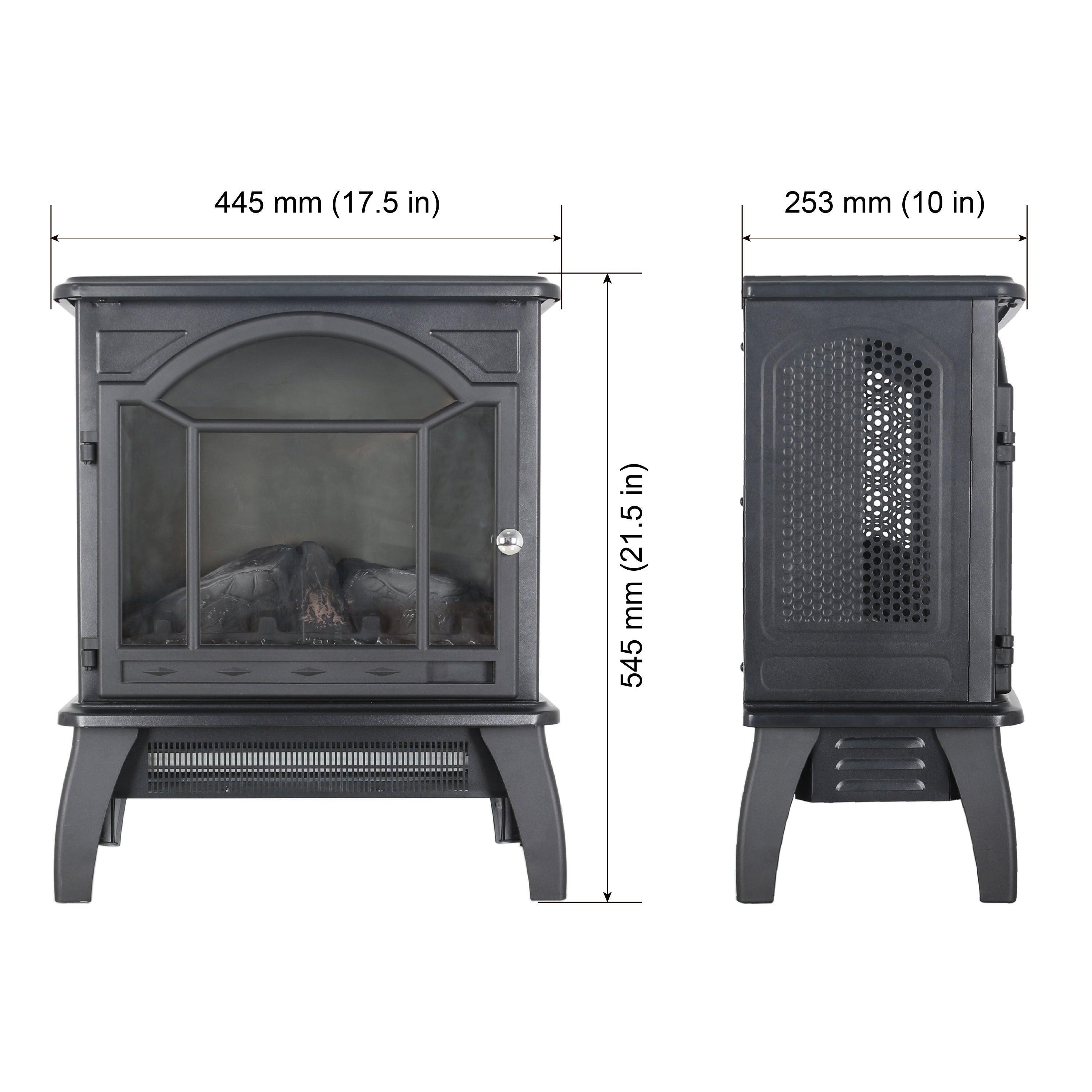 18 Inch 3D Flame Electric Infrared Quartz Fireplace Heater with Remote Control - Realistic Fireplace Stove for Home, Office & Patio - Energy Efficient Indoor/Outdoor Heating Solution