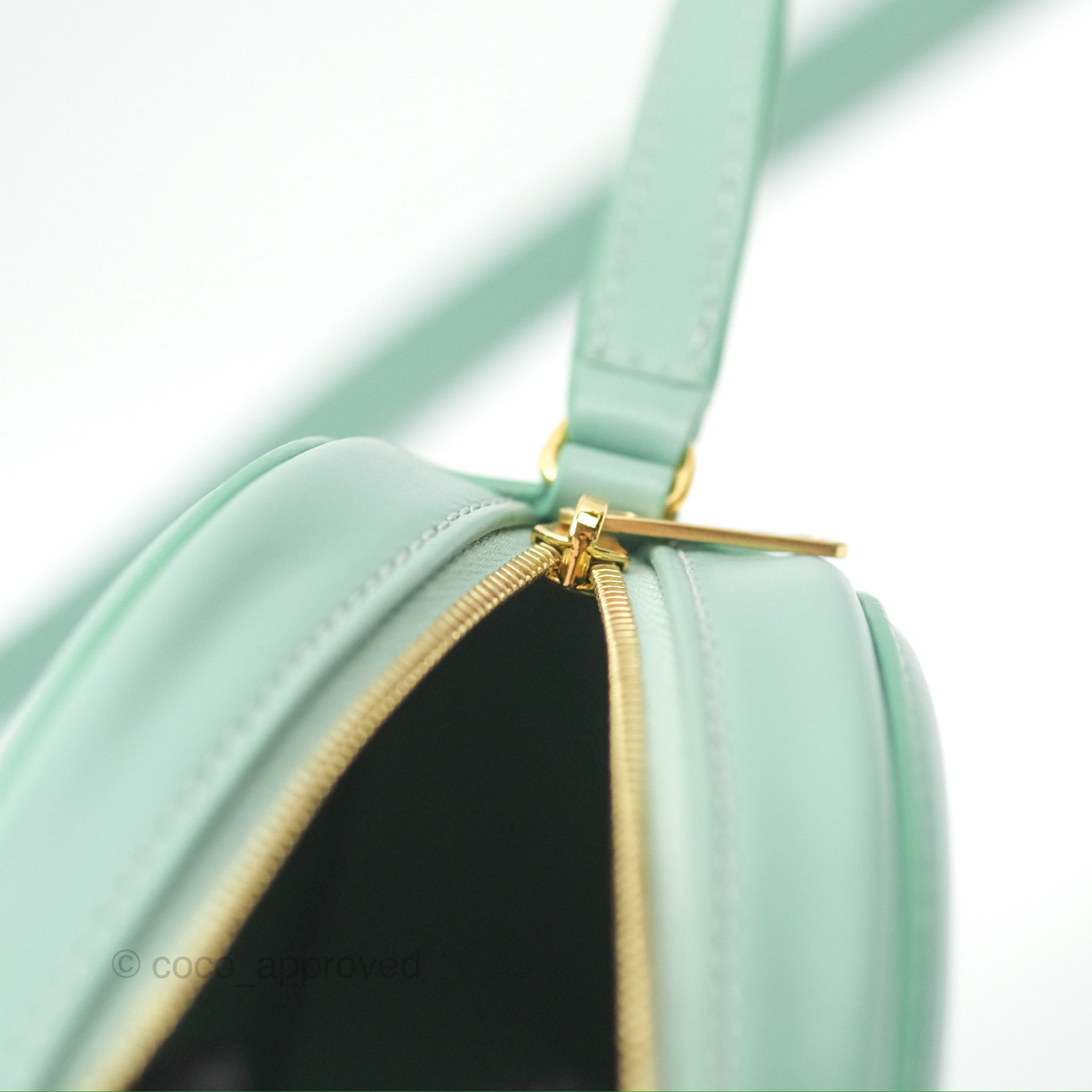 Celine Oval Bag Triomphe in Ice Mint Calfskin Leather - Luxury Crossbody Purse for Women, Perfect for Date Night & Evening Events