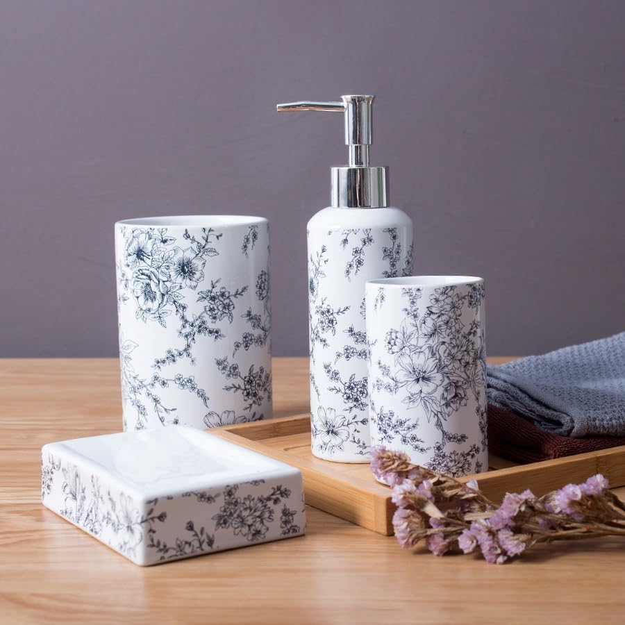 4-Piece Multifunctional Bathroom Set - Toothbrush, Washing Cup, Mouthwash Cup & More for Travel & Home Use