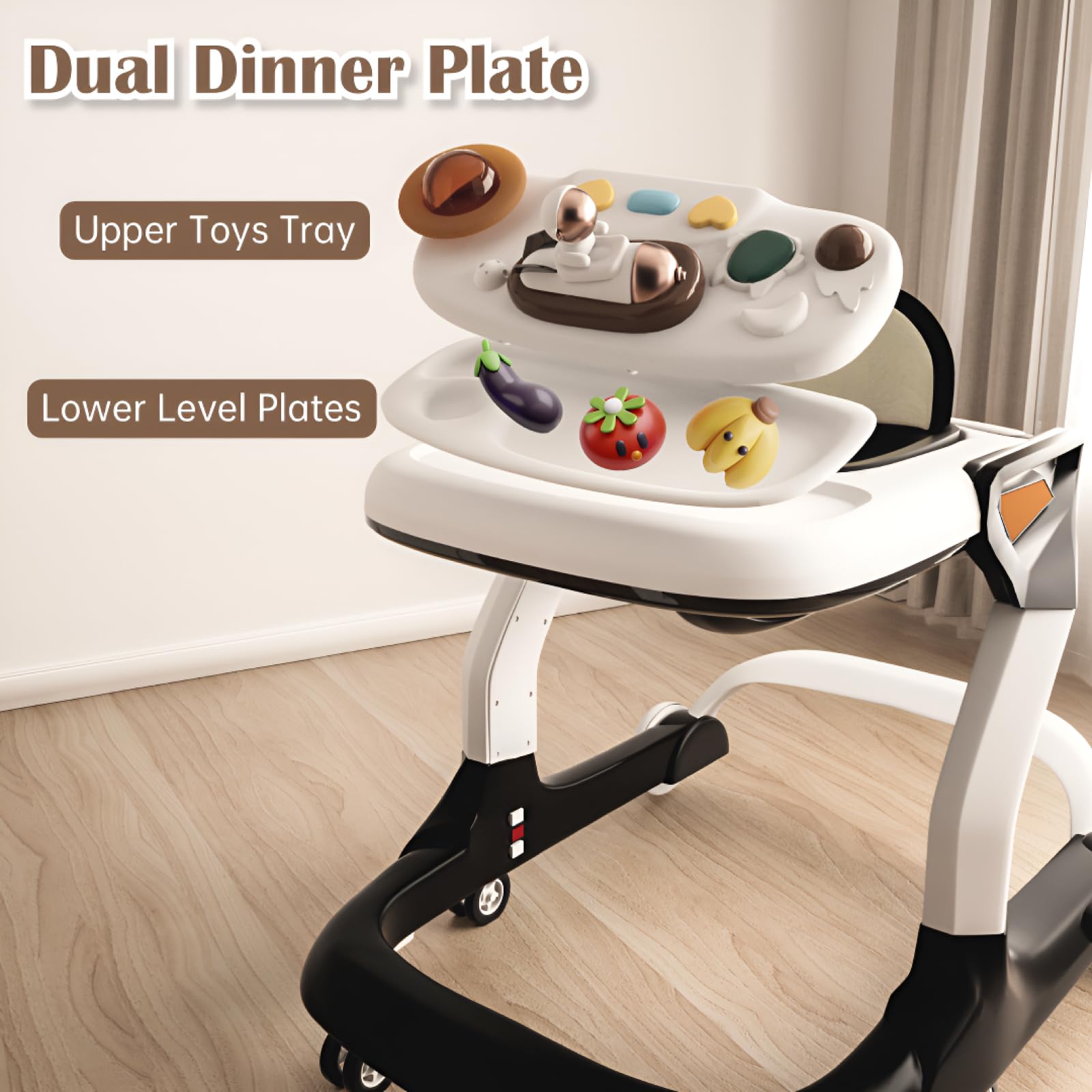 Adjustable Baby Walker with Wheels, Music & Lights - 9 Height Settings, Anti-Fall Design & Activity Center for Boys & Girls (6-18 Months) - Perfect for Learning to Walk, Playtime & Indoor Exploration