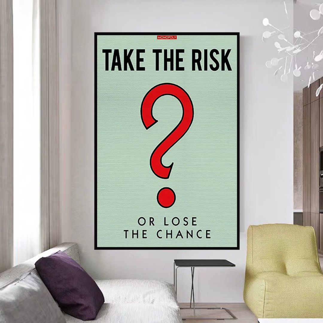 Alec Monopoly Take the Risk Canvas Wall Art - Modern Pop Art Painting for Home & Office Decor | Perfect for Living Room, Bedroom, or Gift