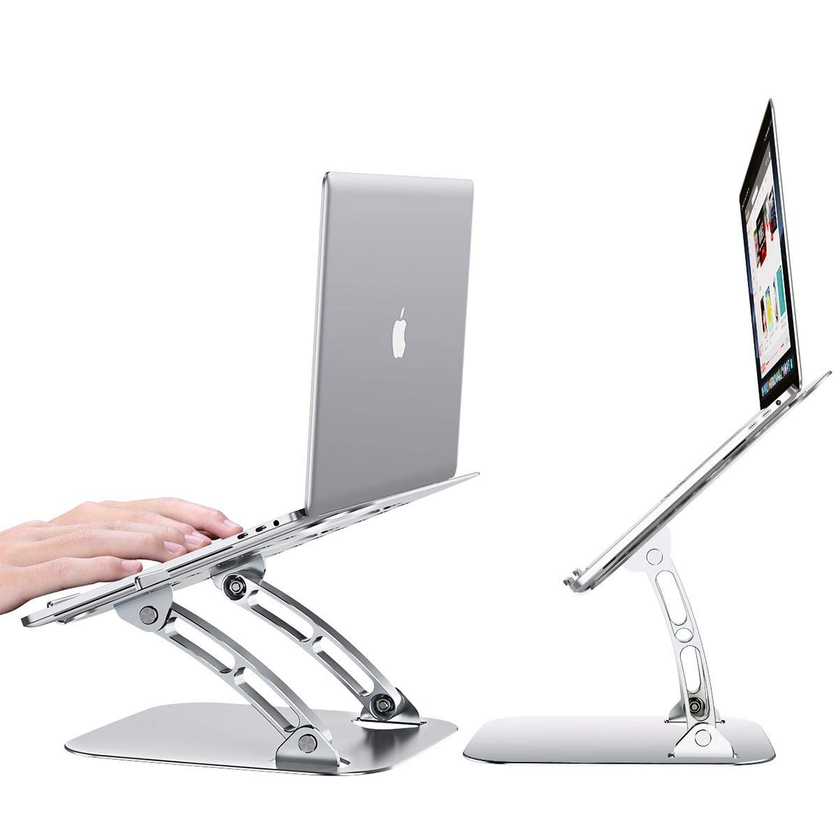 BoxWave Executive VersaView Adjustable Laptop Stand for HP Chromebook x360 11 G2 EE - Ergonomic Metallic Silver Stand for Home, Office & Travel