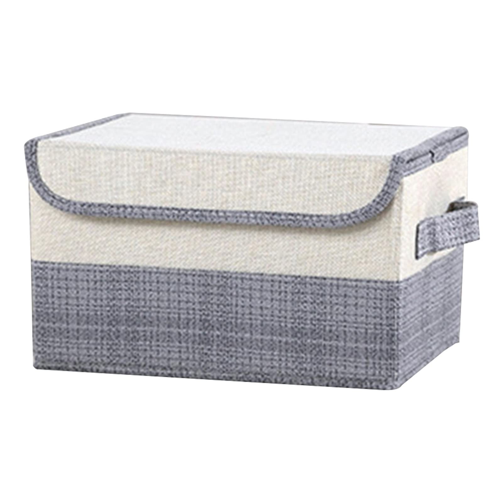 Porfeet Foldable Large Capacity Cotton Linen Clothes Storage Box with Lid - Perfect for Home, Closet, and Seasonal Clothing Organization