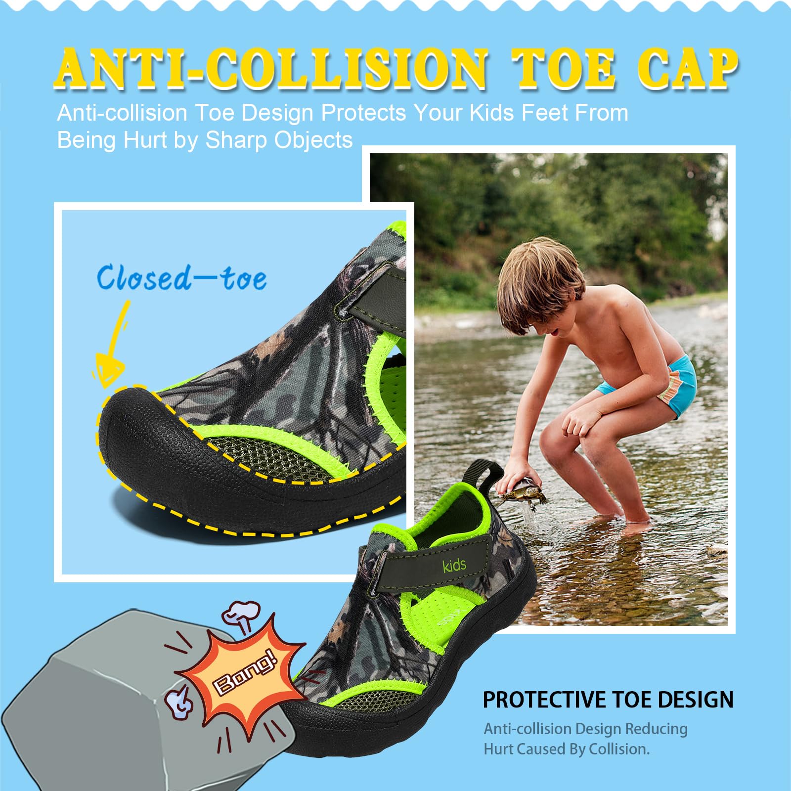 **Kids Quick-Dry Water Shoes for Beach, Pool & Swimming - Non-Slip Cute Toddler Aqua Shoes for Boys & Girls**    (*Perfect for beach vacations, pool parties, water parks, and summer outdoor activities!*)