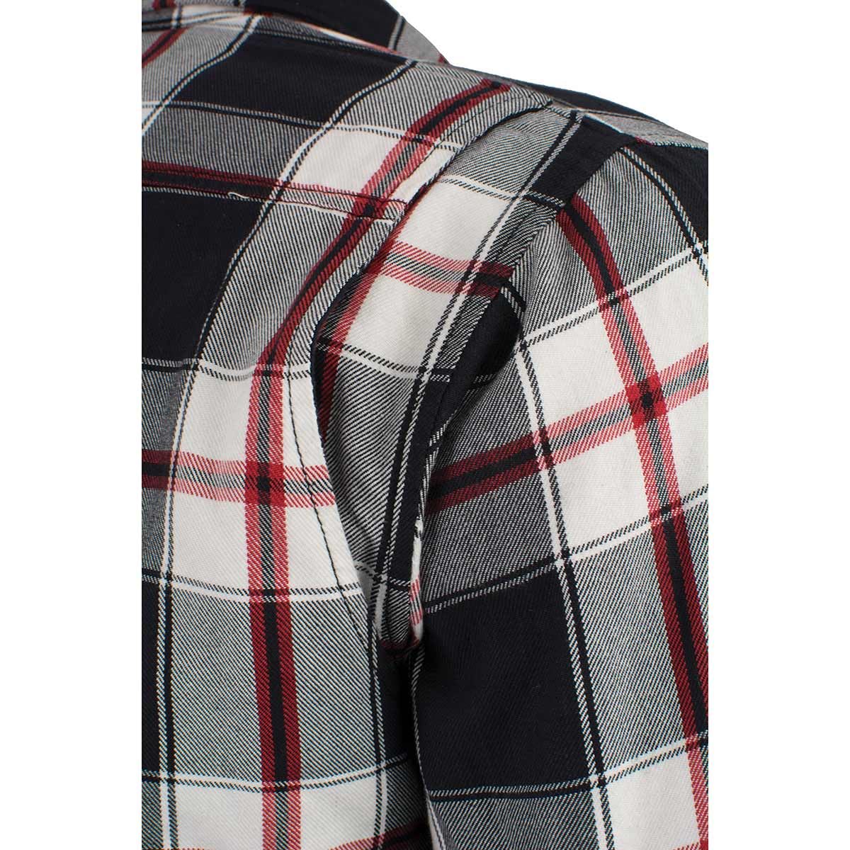 Milwaukee Leather MPM1635 Men's Plaid Flannel Biker Shirt with CE Approved Armor - Aramid Fiber Reinforced for Motorcycle Riding & Outdoor Adventures