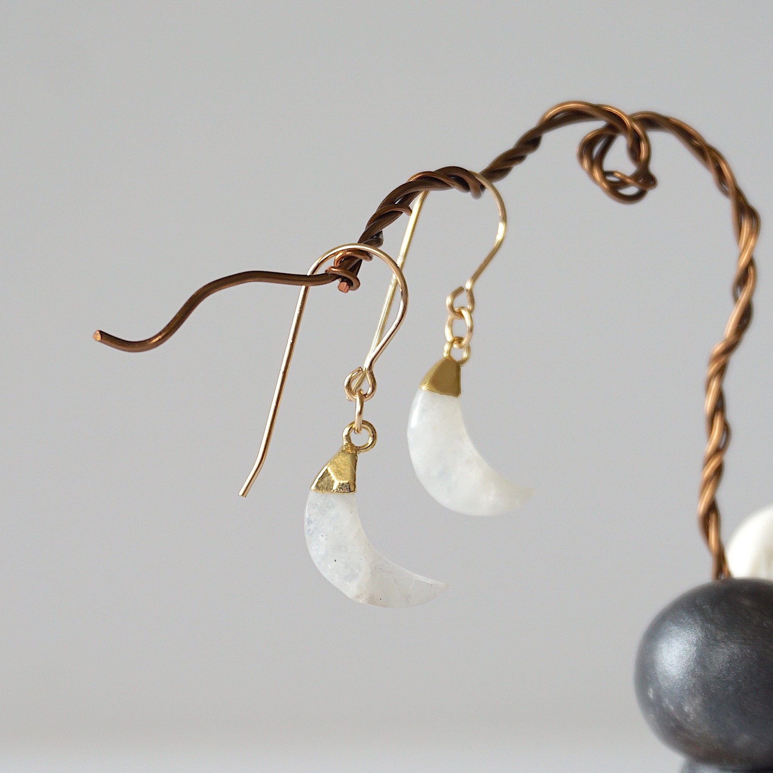 Rainbow Moonstone Drop Earrings - 14K Gold Filled Dangle Earrings for Women | Perfect for Weddings, Parties & Everyday Elegance