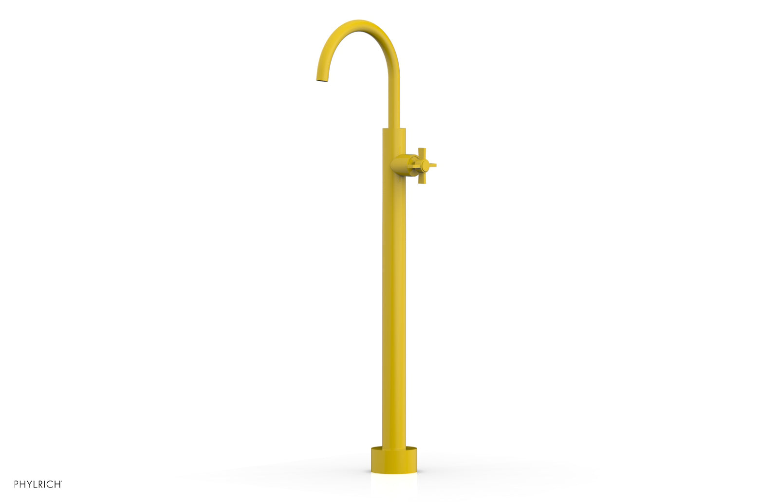 BASIC Tall Floor Mount Tub Filler with Cross Handle - D132 44 02 - Perfect for Modern Bathroom Renovations and Spa-Like Showers