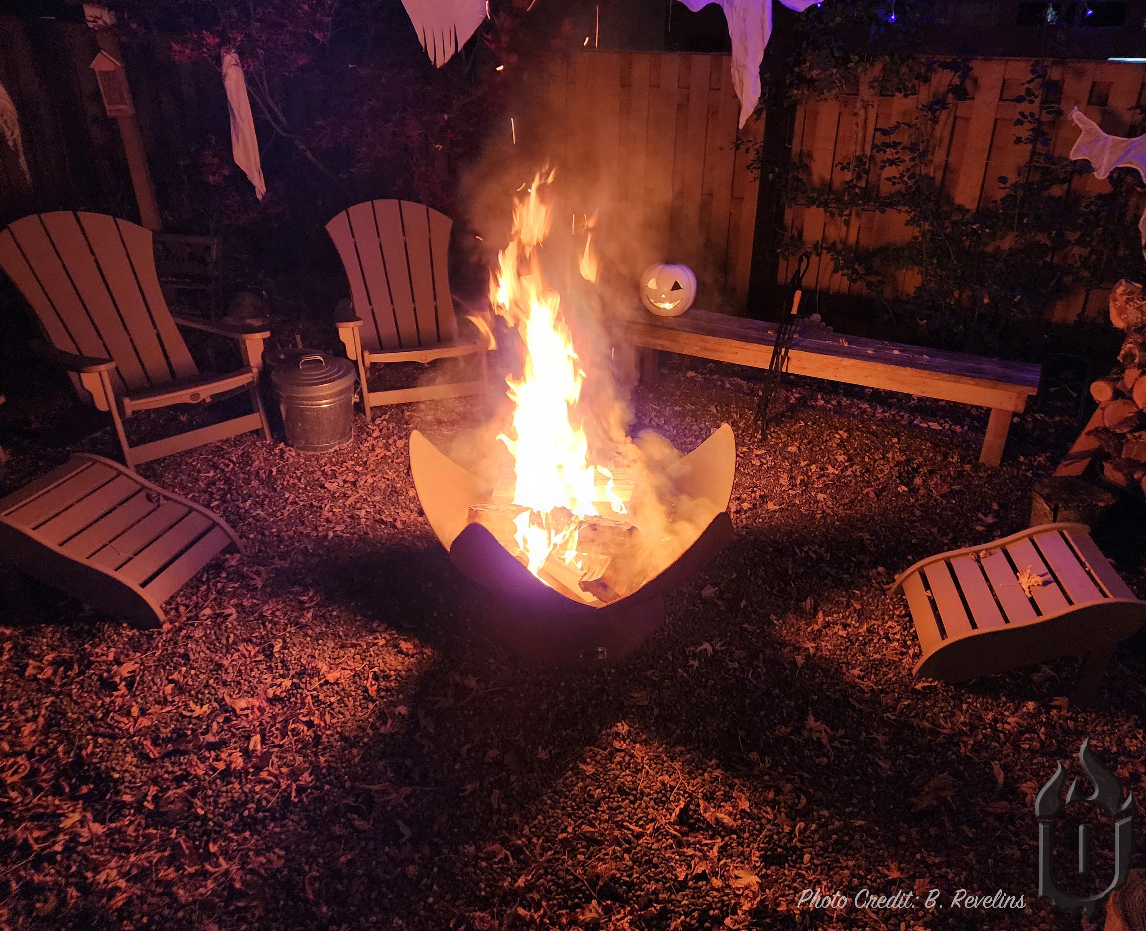 Premium Fire Flower Fire Bowl with Standard Base - Handcrafted in USA | Outdoor Fire Pit for Patio, Garden & Backyard Gatherings