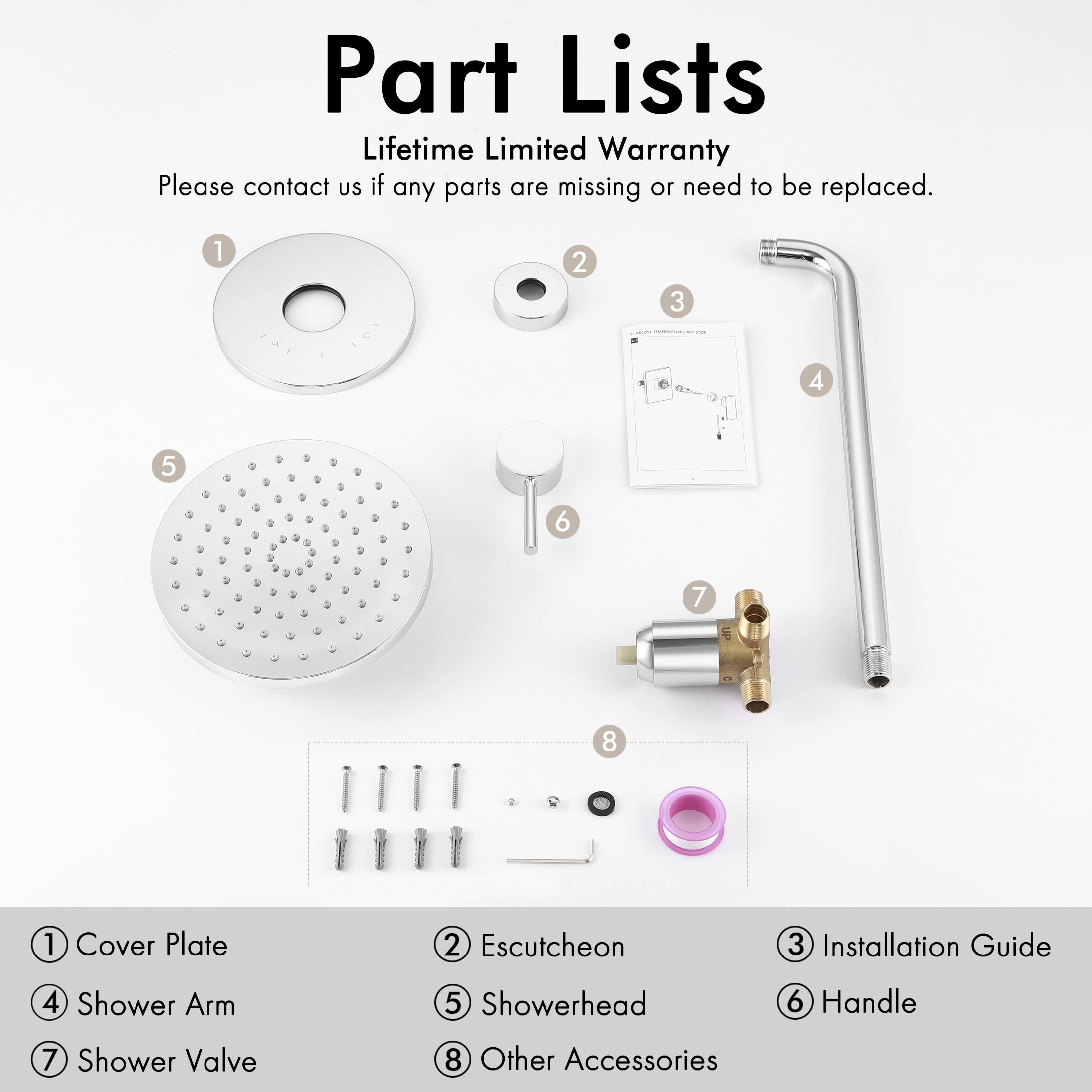 **KES XB6202F18-CH Polished Finish Pressure Balance Shower Valve and Trim Kit with Rain Shower Head - Wall Mount Complete Shower Faucet Set for Luxurious Bathroom Upgrade**    *(Ideal for modern bathrooms, spa-like showers, and home renovation projects)*