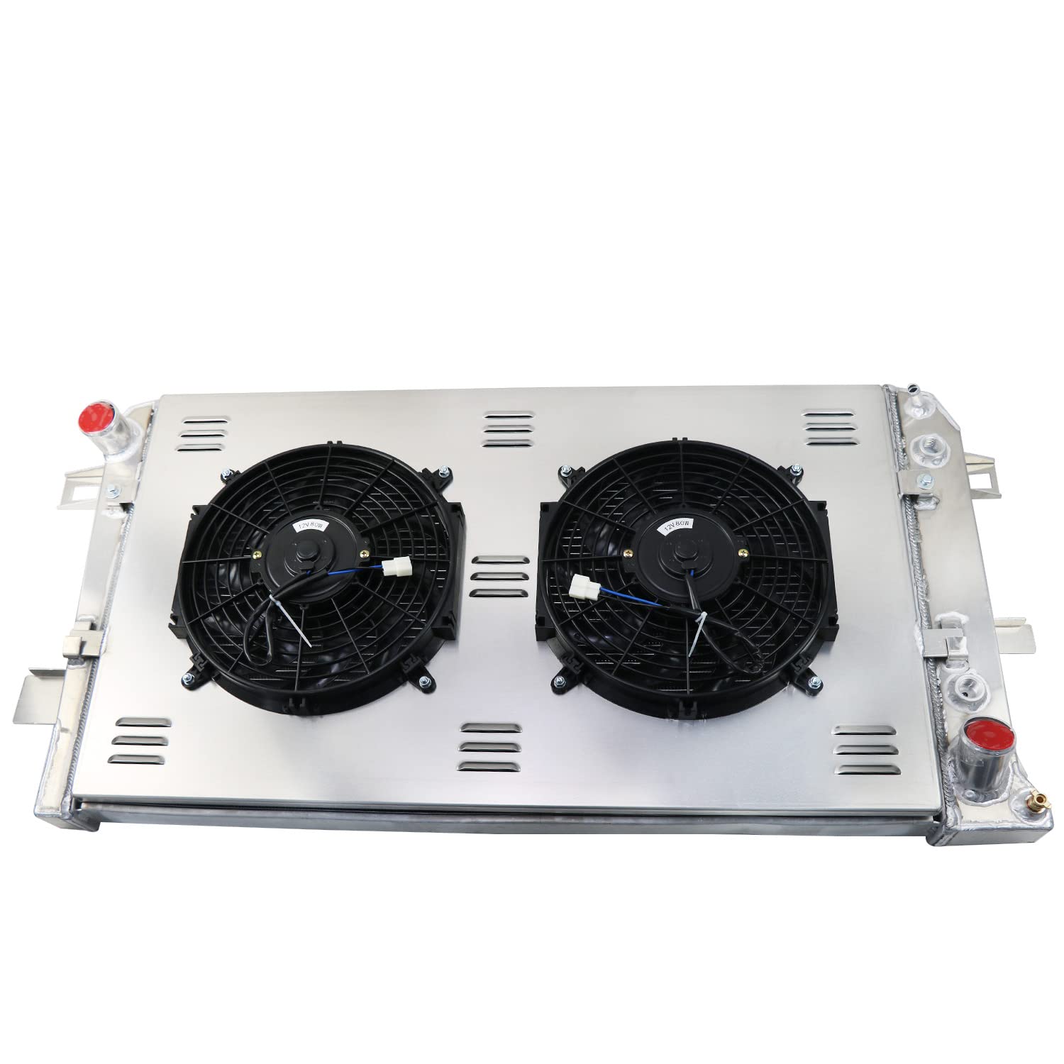 Aluminum Radiator for 2001-2005 GMC Chevy Silverado Sierra 3500 2500 HD 6.6L - 44MM 3 Row Core Cooling System with Electric Fan & Relay Kit - Perfect for Off-Roading, Towing & Heavy-Duty Performance