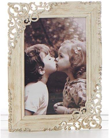 Antique Cream Lace 7x5 Photo Frame - Vintage Style Picture Frame for Wedding, Home Decor & Gift Giving