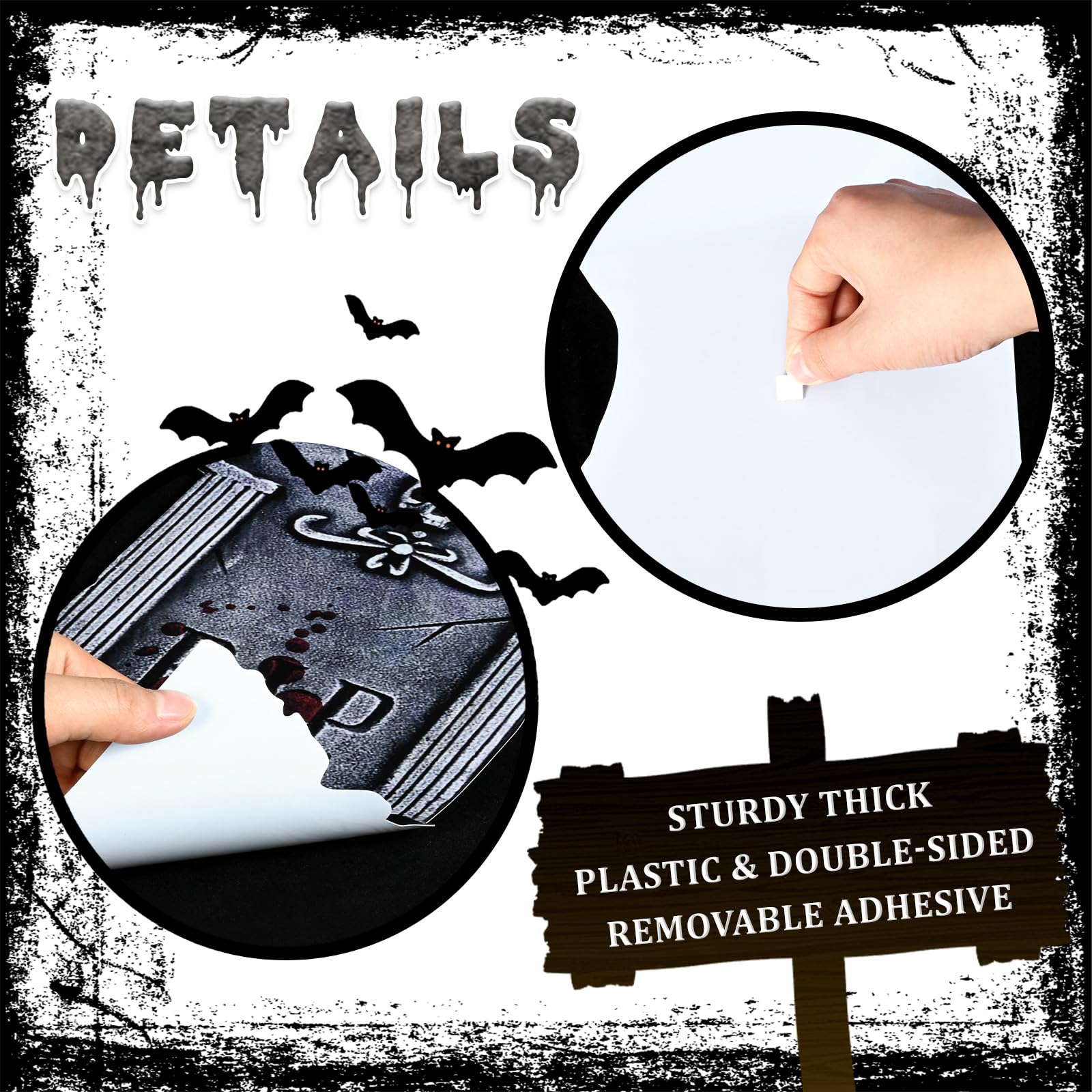 Qtencas Halloween Trunk or Treat Car Decoration Kit - Spooky Archway Garage Decor & Graveyard Car Trunk Stickers for Halloween Party Decorations