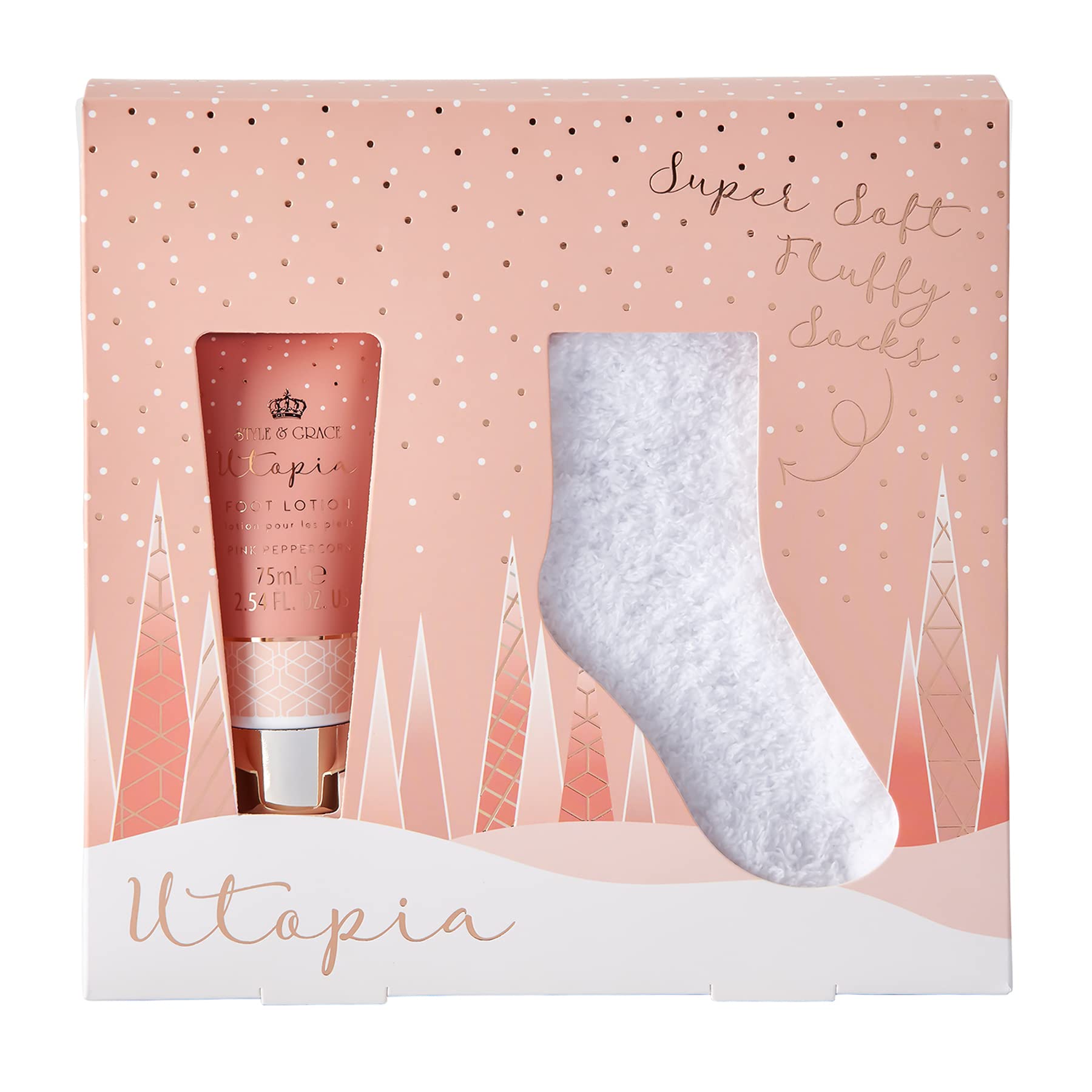 Utopia Foot Care Gift Set for Women - Moisturizing Foot Cream & Cozy Socks | Perfect Spa Night & Self-Care Relaxation