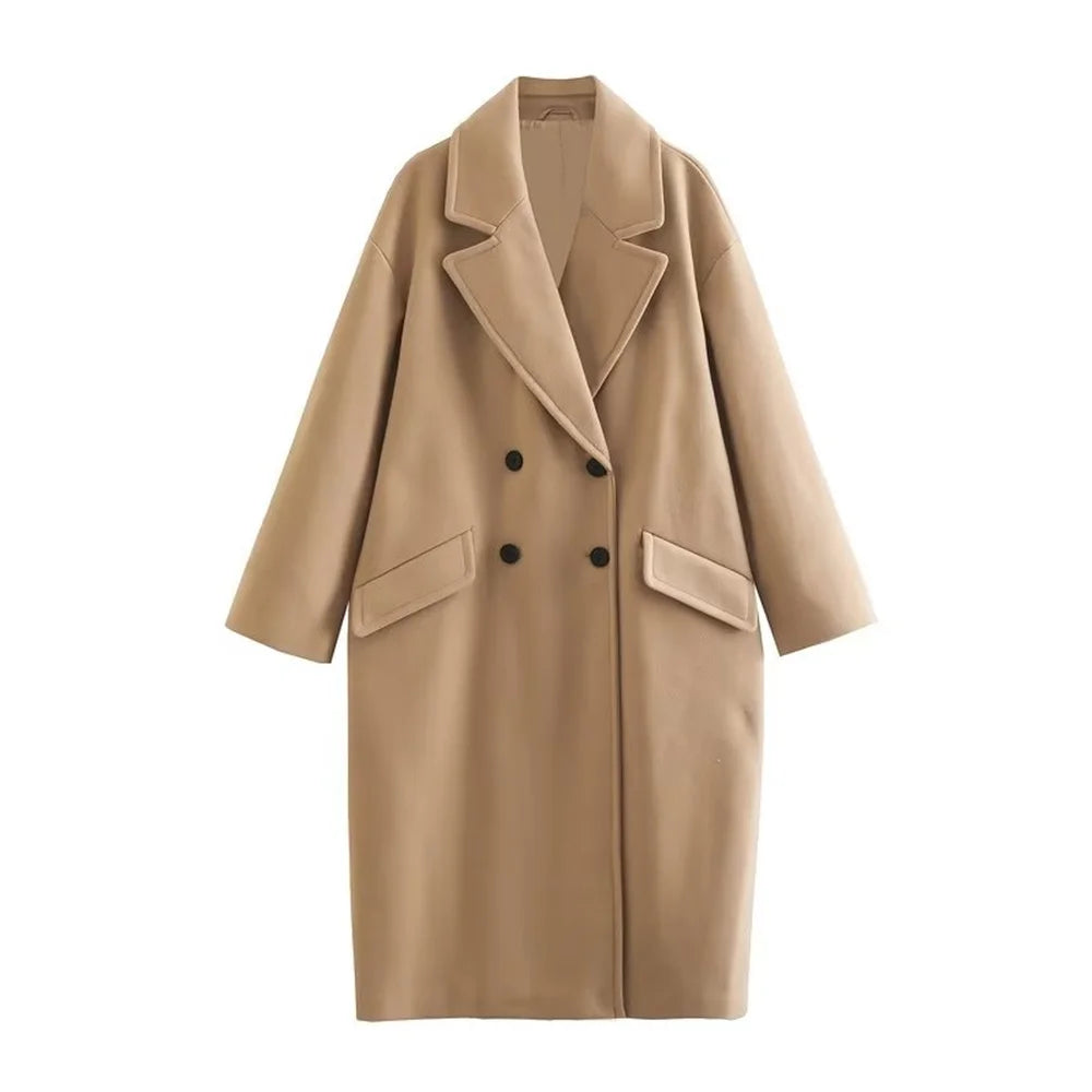 Women's Autumn Trench Coat - European & American Style Loose Fit Long Sleeve Casual Jacket for Fall | Perfect for Office, Dating & Daily Wear