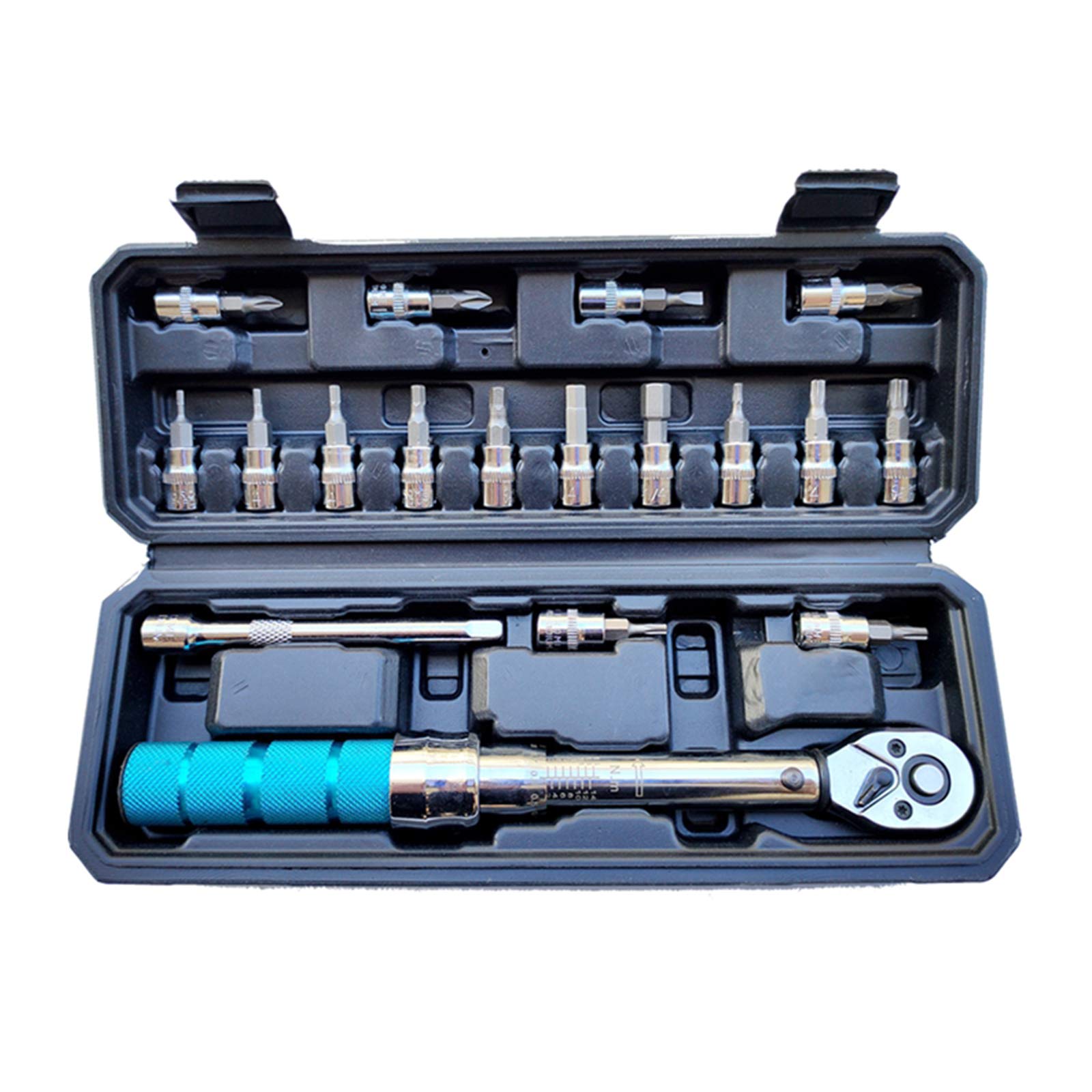 18-Piece Bicycle Repair Tool Kit - Adjustable Ratchet Torque Wrench with Extension Rod & High Precision Spanner (2-15Nm & 2-20Nm) - Perfect for Bike Maintenance, Roadside Repairs & DIY Cycling Projects