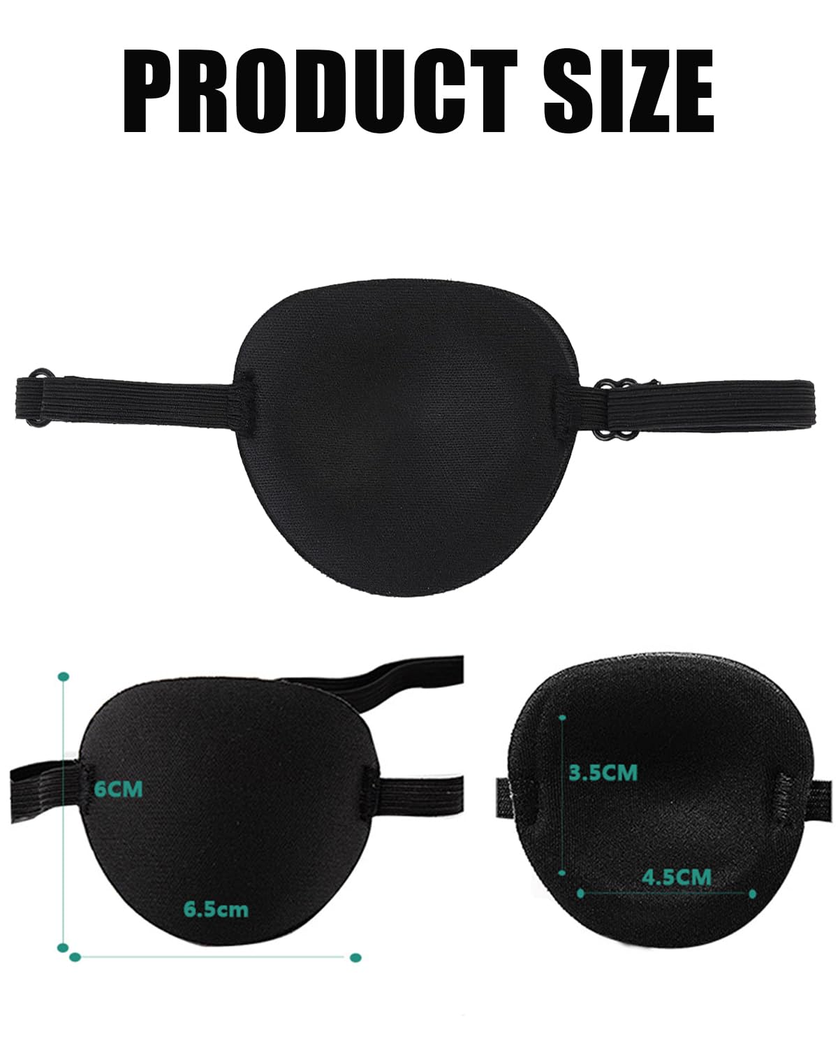 2 PCS Reusable Eye Patches for Lazy Eye Treatment, Kids & Adults - Black & Green Pirate Eye Cover for Halloween, Christmas Costumes & Amblyopia Therapy - Perfect for Dress Up Parties, Medical Use & Cosplay