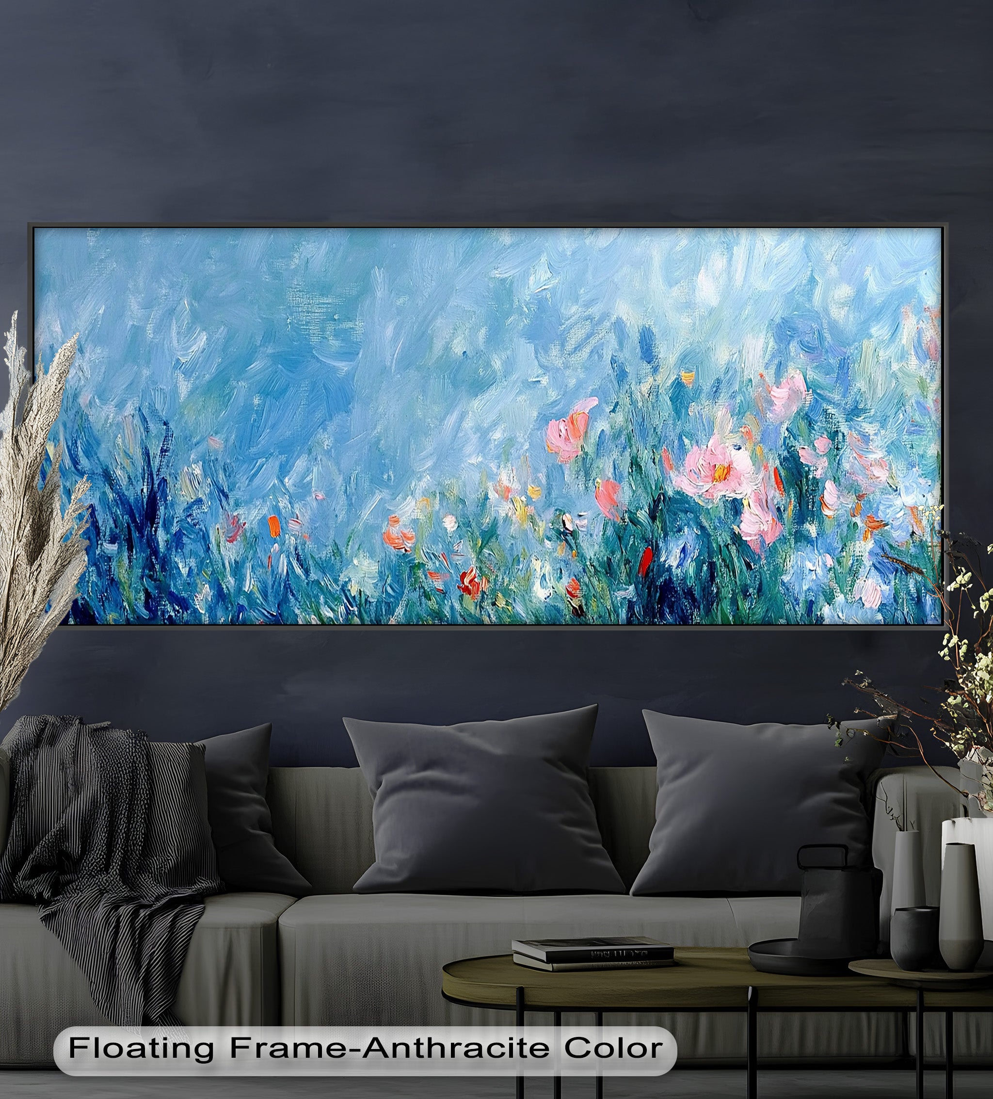 Abstract Floral Impressionist Oil Painting - Handmade Canvas Wall Art for Living Room, Bedroom & Office Decor