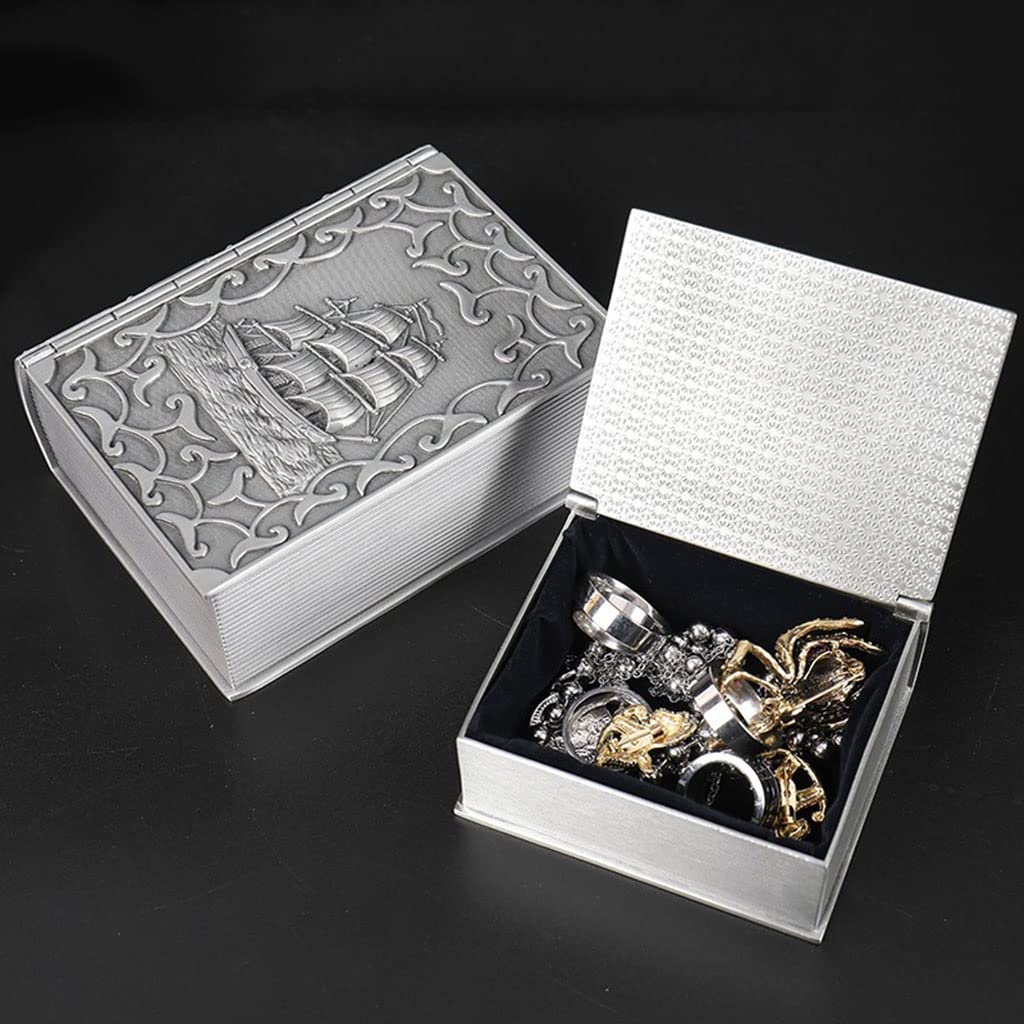 Elegant Metal Jewelry Organizer Box - Portable Travel Jewelry Case for Rings & Earrings | Jewelry Storage & Display | Perfect for Travel, Home Organization & Gift Giving