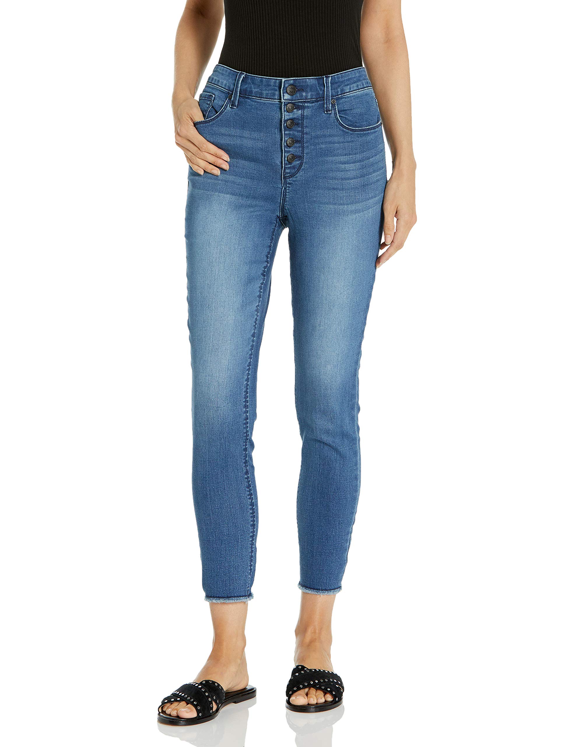 Vintage American Blues Women's High Rise Skinny Ankle Jeans - Retro Denim Pants for Casual Wear & Everyday Outfits