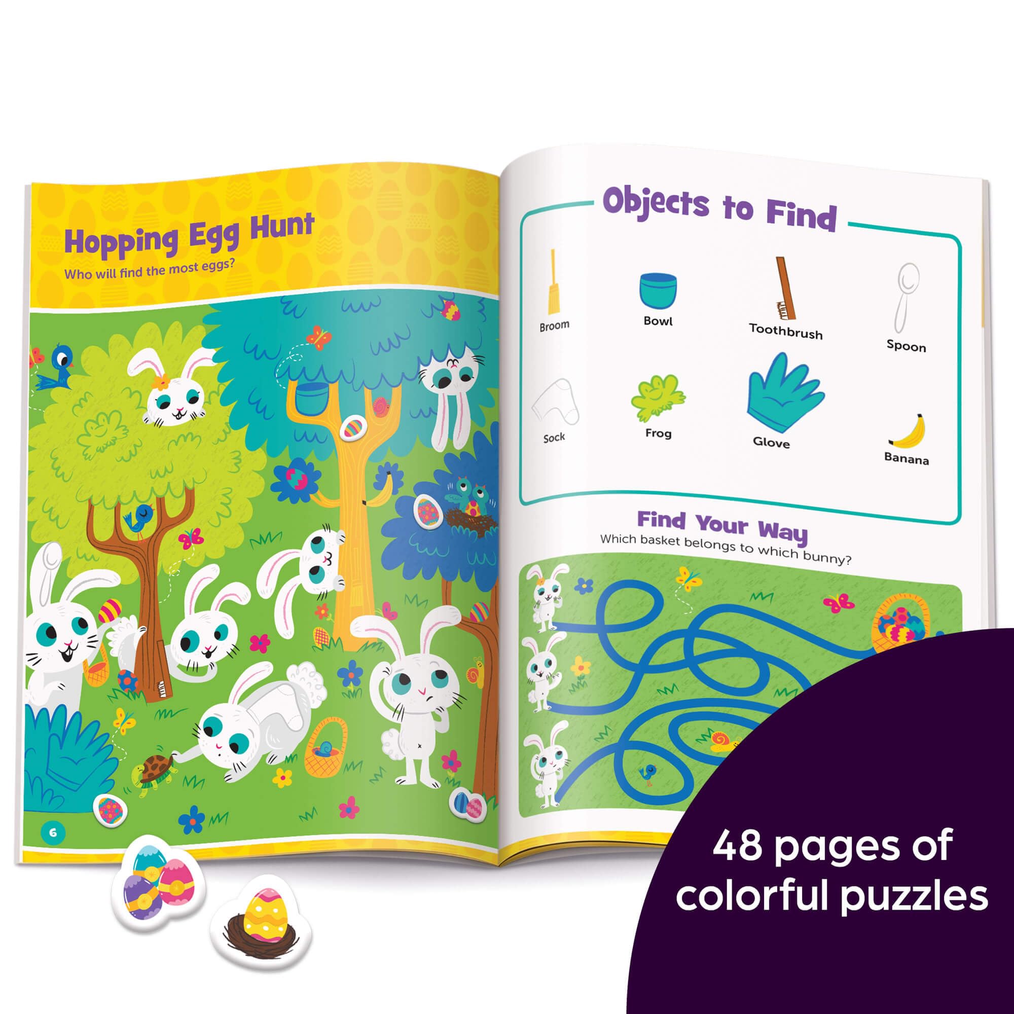 Easter Hidden Pictures Puffy Sticker Playscenes - Easter Activity Book with 50+ Fun Stickers for Kids Ages 3-6 | Perfect Easter Gift for Boys & Girls | Great for Easter Egg Hunts, Party Favors & Classroom Activities (Highlights Puffy Sticker Playscenes)