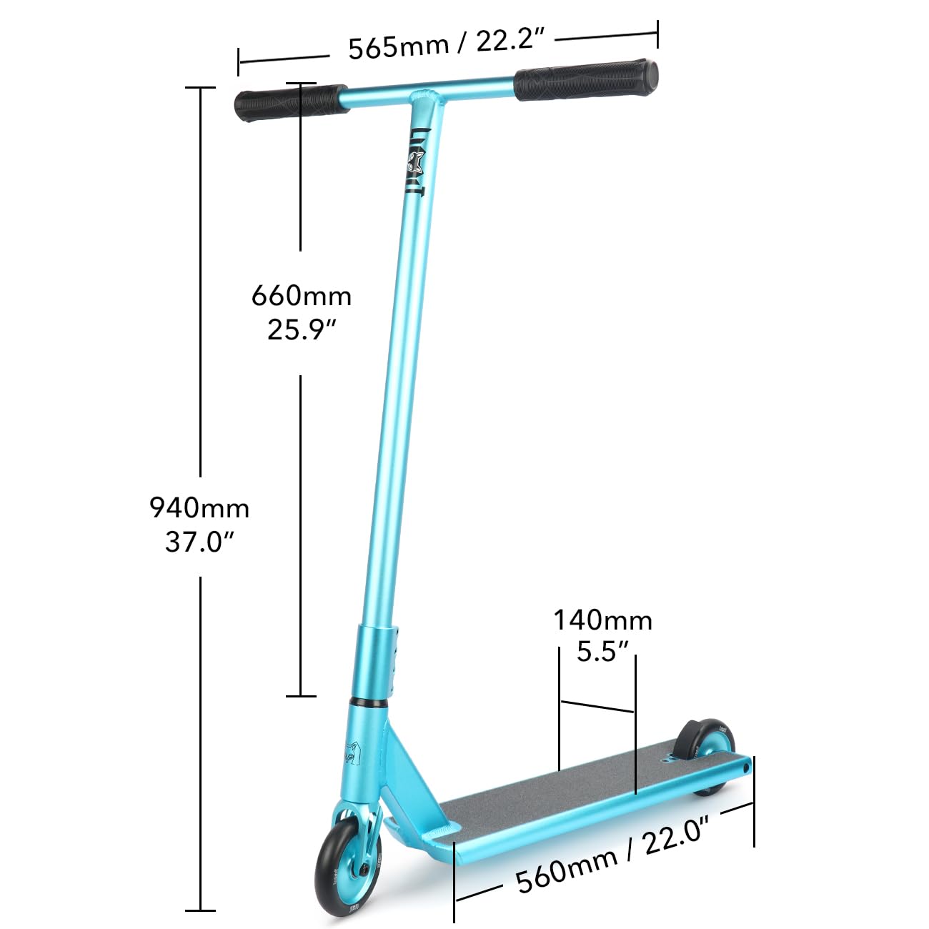 LMT71AZ Pro Street Scooter - Best Freestyle BMX Stunt Scooter for Tall Adults & Teens - Boxed Ends Design - Intermediate to Advanced Trick Riding - Perfect for Skate Parks, Street Stunts & Extreme Sports