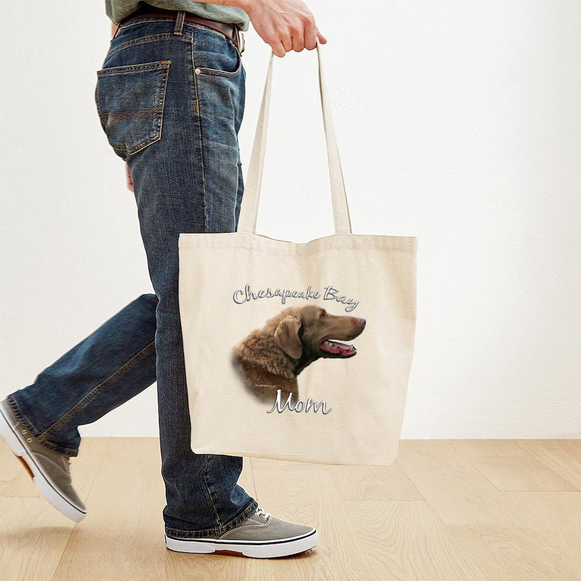 Chessie Mom2 Natural Canvas Tote Bag - Eco-Friendly Reusable Shopping Bag for Groceries, Beach & Work Commute | Durable Cotton Tote with Roomy Interior