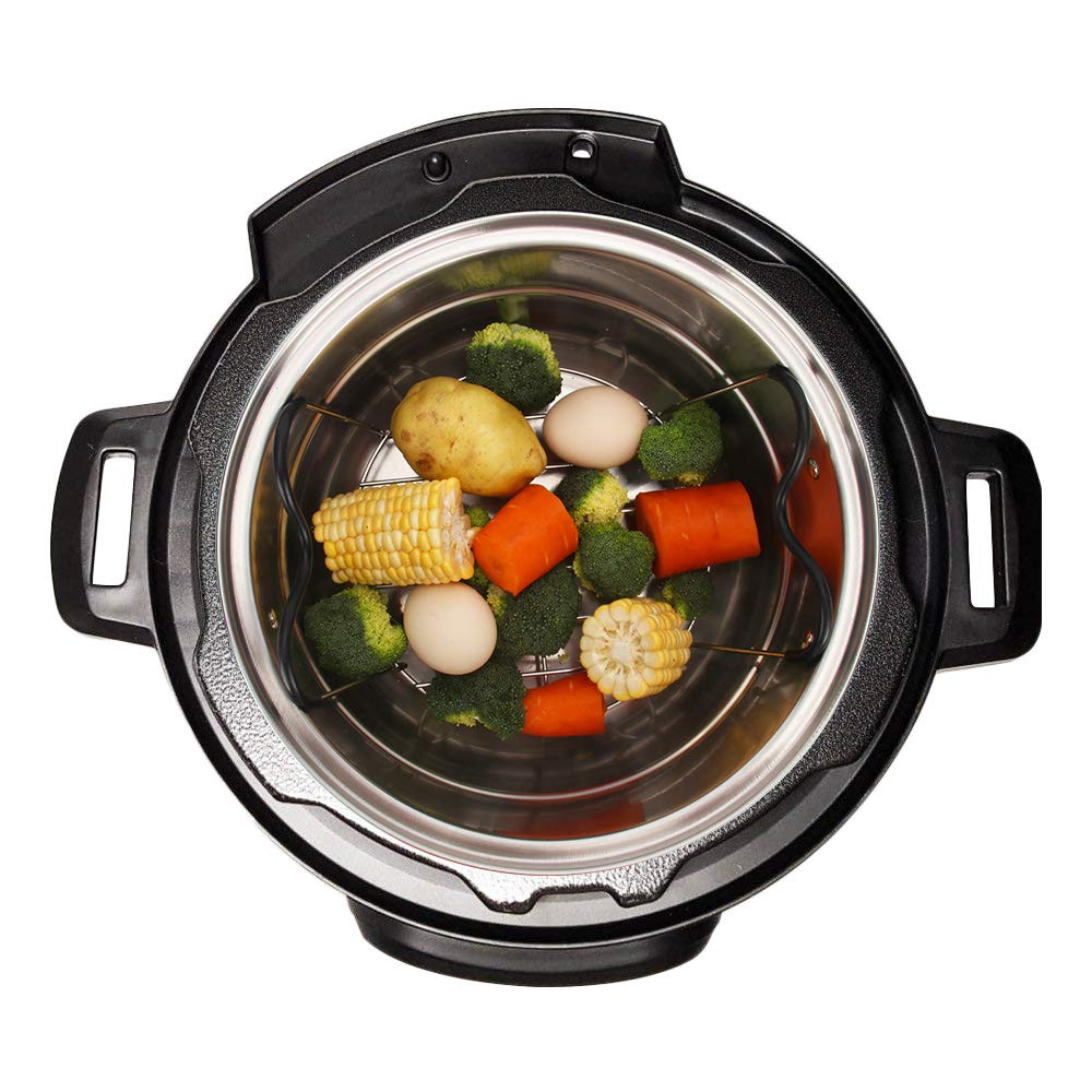 Stainless Steel Steamer Rack Trivet with Handles for Instant Pot 6QT & 8QT - Pressure Cooker Accessories, Wire Steam Rack for Cooking Meat, Vegetables & Seafood - Perfect for Meal Prep, Canning & Healthy Cooking