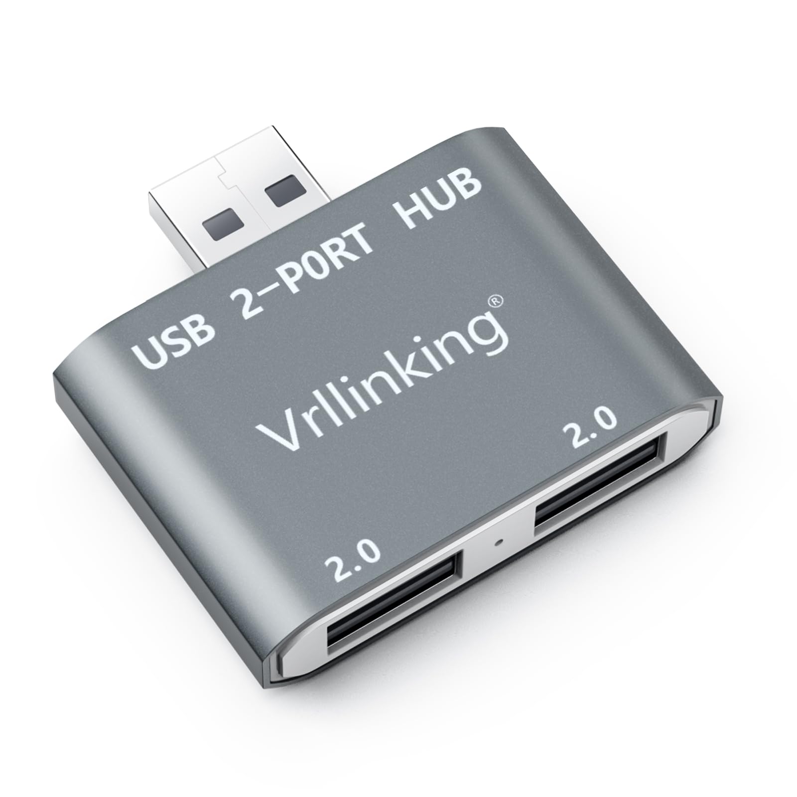 2-Port USB 2.0 Hub for Laptop & PC - Data Transfer & Charging for Office/Home
