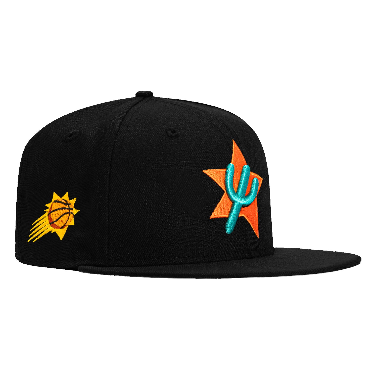 New Era 59Fifty Phoenix Suns NBA Logo Patch Alternate City Edition Snapback Hat - Black | Official NBA Merchandise for Basketball Fans & Streetwear Fashion