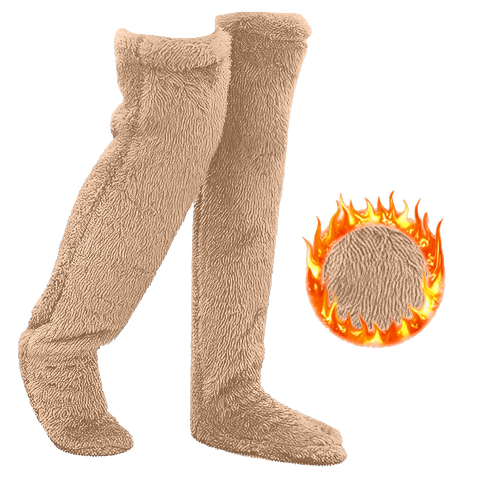 Snuggs Plush Long Socks for Women - Ultra Soft Over Knee High Fuzzy Slipper Stockings | Warm Thick Winter Home Socks for Lounge, Sleep & Cold Weather Comfort