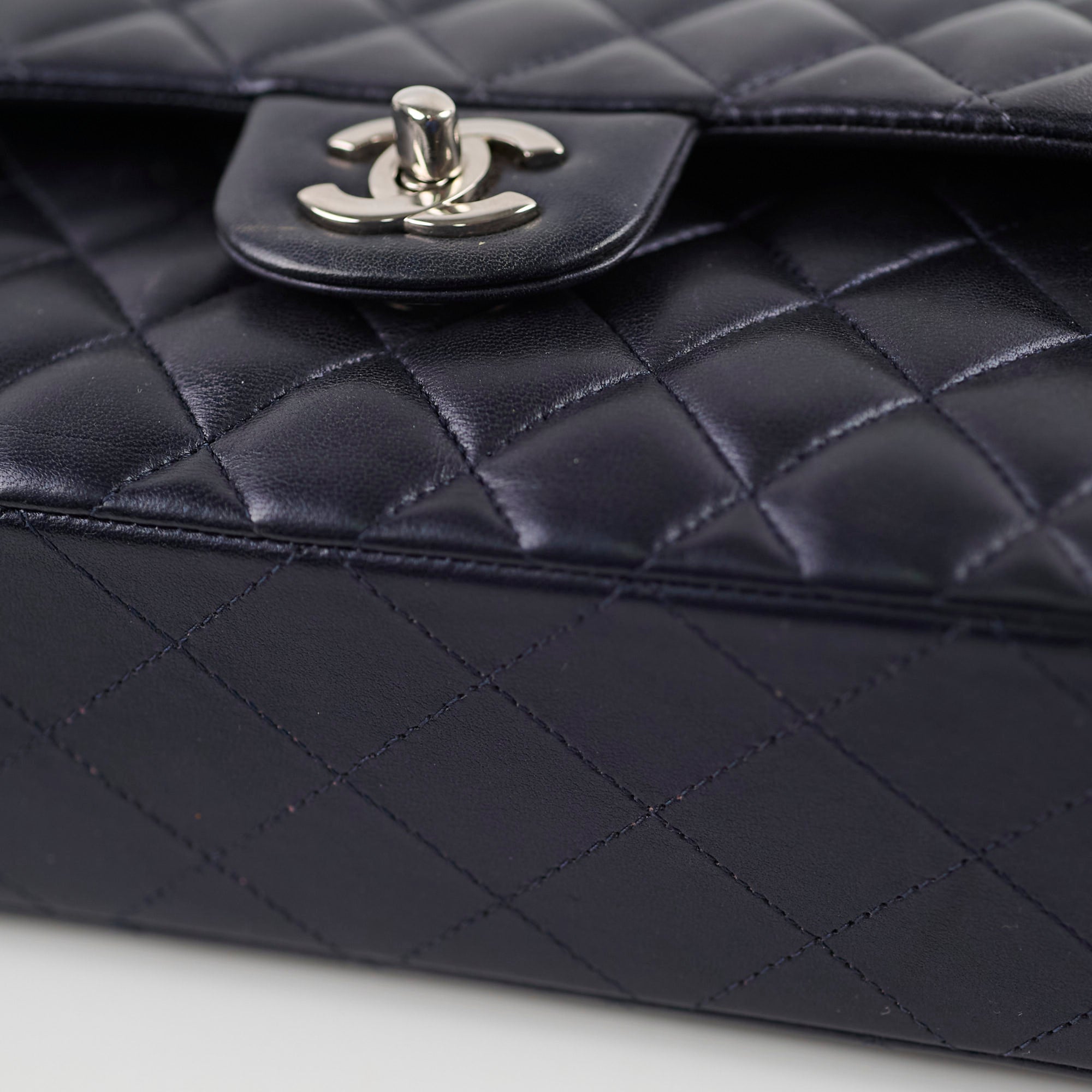 Chanel Small Lambskin Classic Flap Bag in Metallic Navy - 24 Series | Luxury Designer Handbag for Women, Perfect for Evening Events & Special Occasions