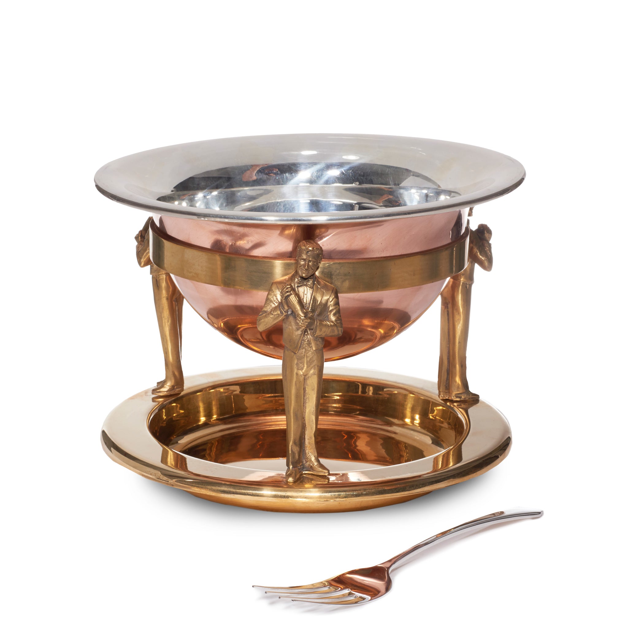 Special Edition Café Brûlot Bowl and Fork Set - Elegant Dining for Coffee Lovers | Perfect for French Café Style Breakfast & Dessert Presentation