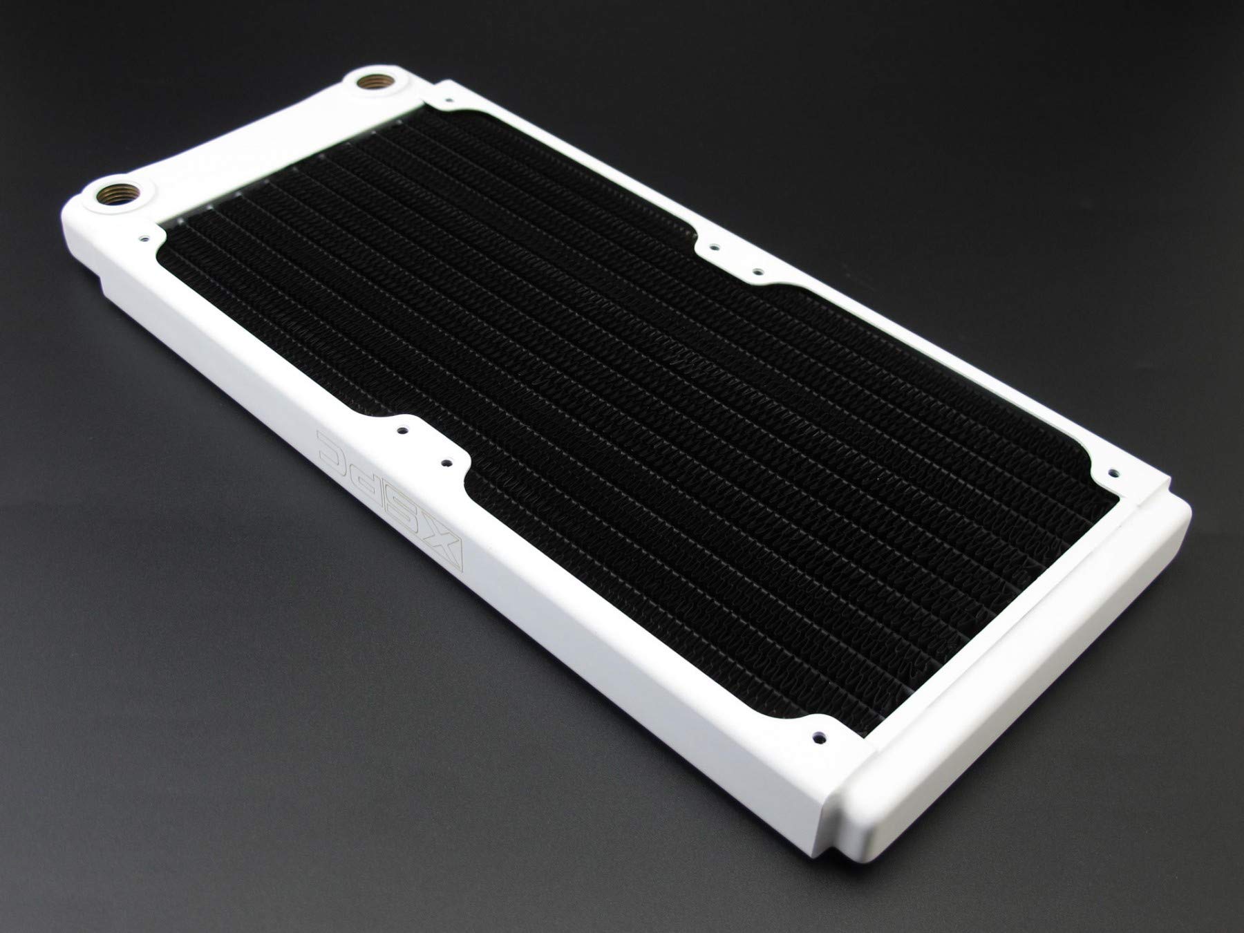 XSPC TX240 Ultra Thin Dual 120mm Radiator for PC Water Cooling - High Performance Slim Design with Dual Fan Support - Perfect for SFF Builds, Gaming Rigs & Custom Loop Systems (White)
