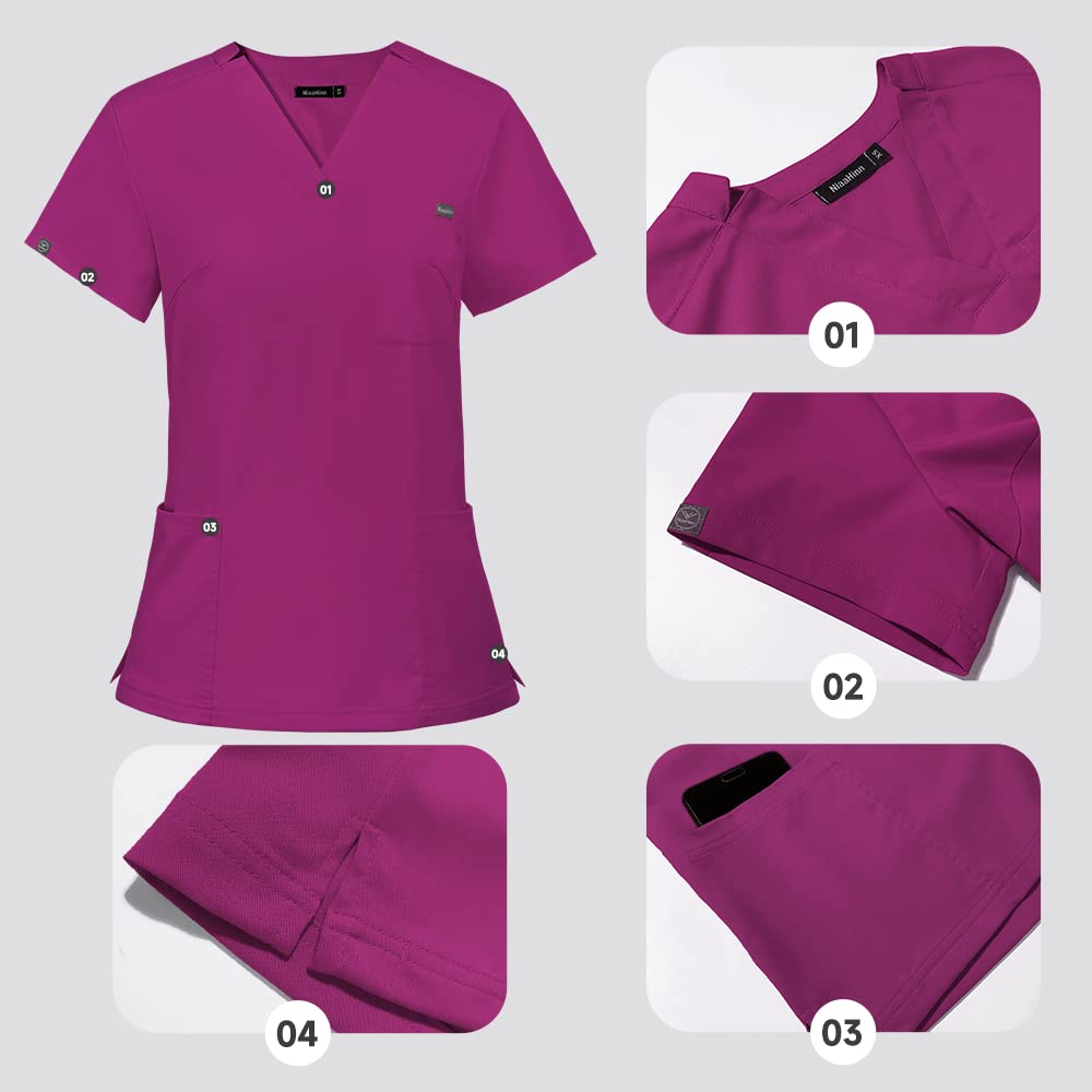 Niaahinn Classic Women's Scrub Set - Comfortable Workwear Top & Yoga Jogger Pants for Nurses, Medical Professionals | Perfect for Hospital Shifts, Clinics & Healthcare Work