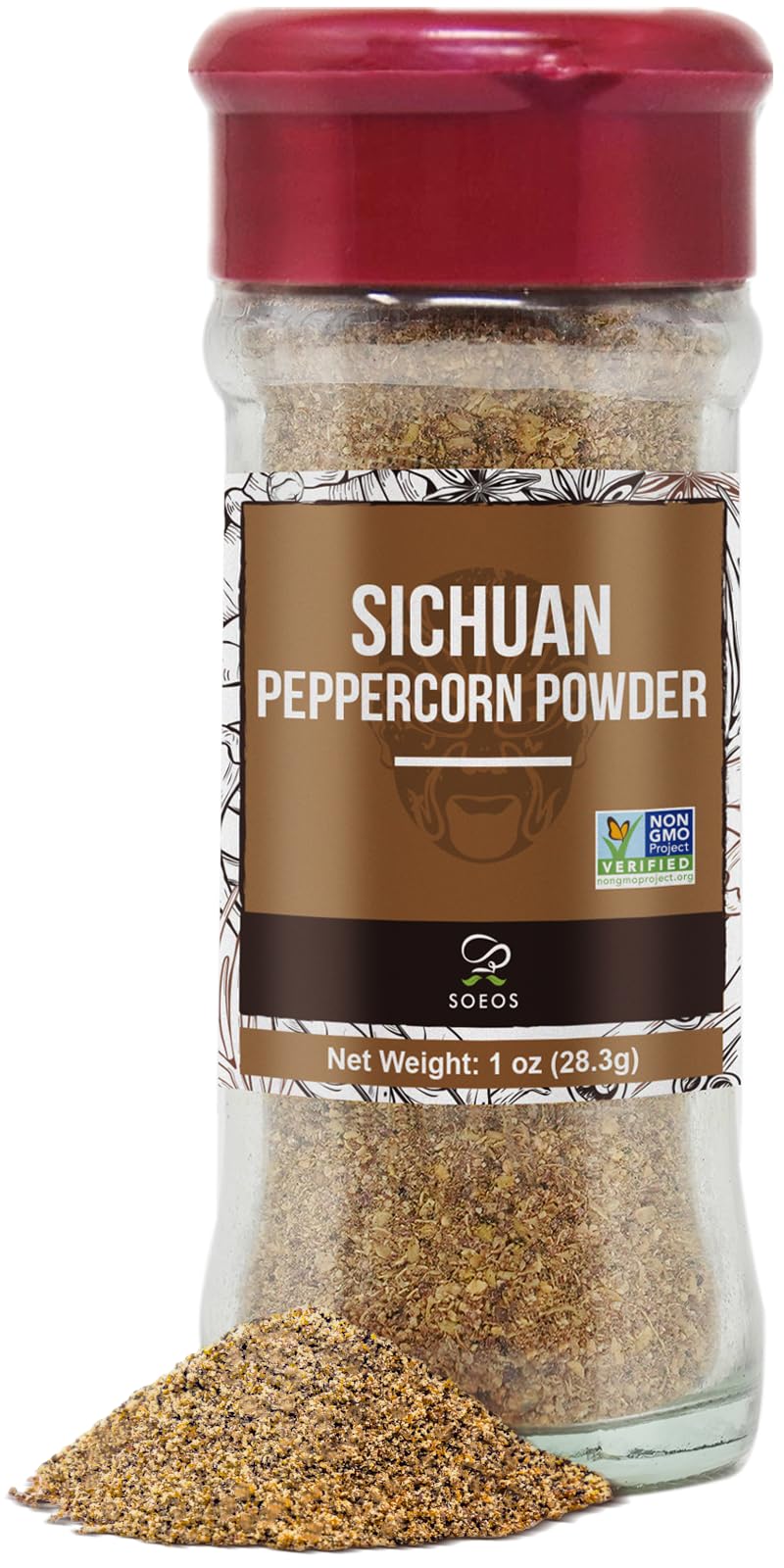 Soeos Premium Sichuan Peppercorn Powder 1oz (28.3g) - Non-GMO Verified Szechuan Peppercorn Spice - Ground Green Sichuan Peppercorns for Authentic Chinese Cooking - Perfect for Mapo Tofu, Hot Pot, Stir-Fry & Asian Dishes
