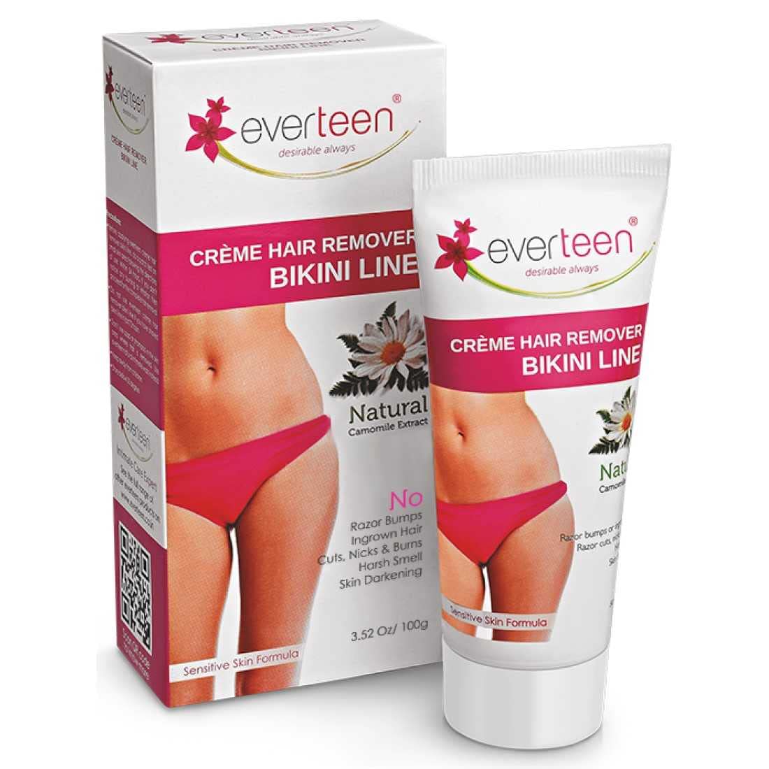 Everteen Bikini Line Hair Remover Cream for Women - 100g Natural Depilatory Cream, Painless Hair Removal for Sensitive Skin | Perfect for Bikini Area, Underarms & Legs | Smooth Skin for Summer Beach & Swimming