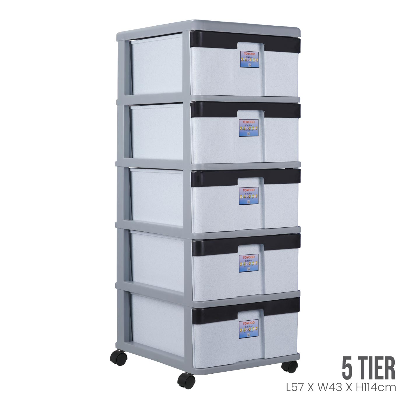 5-Tier XL Rolling Storage Cabinet with Wheels (704 5) - Perfect for Home Organization, Office Supplies, and Garage Storage