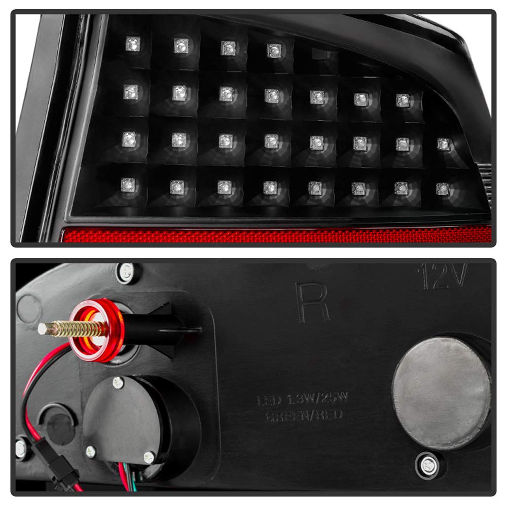 ACANII LED Tail Lights Brake Lamps Set for 2006-2008 Dodge Charger - Black Housing, Driver & Passenger Side Assembly - Upgrade Your Car's Style & Safety for Night Driving