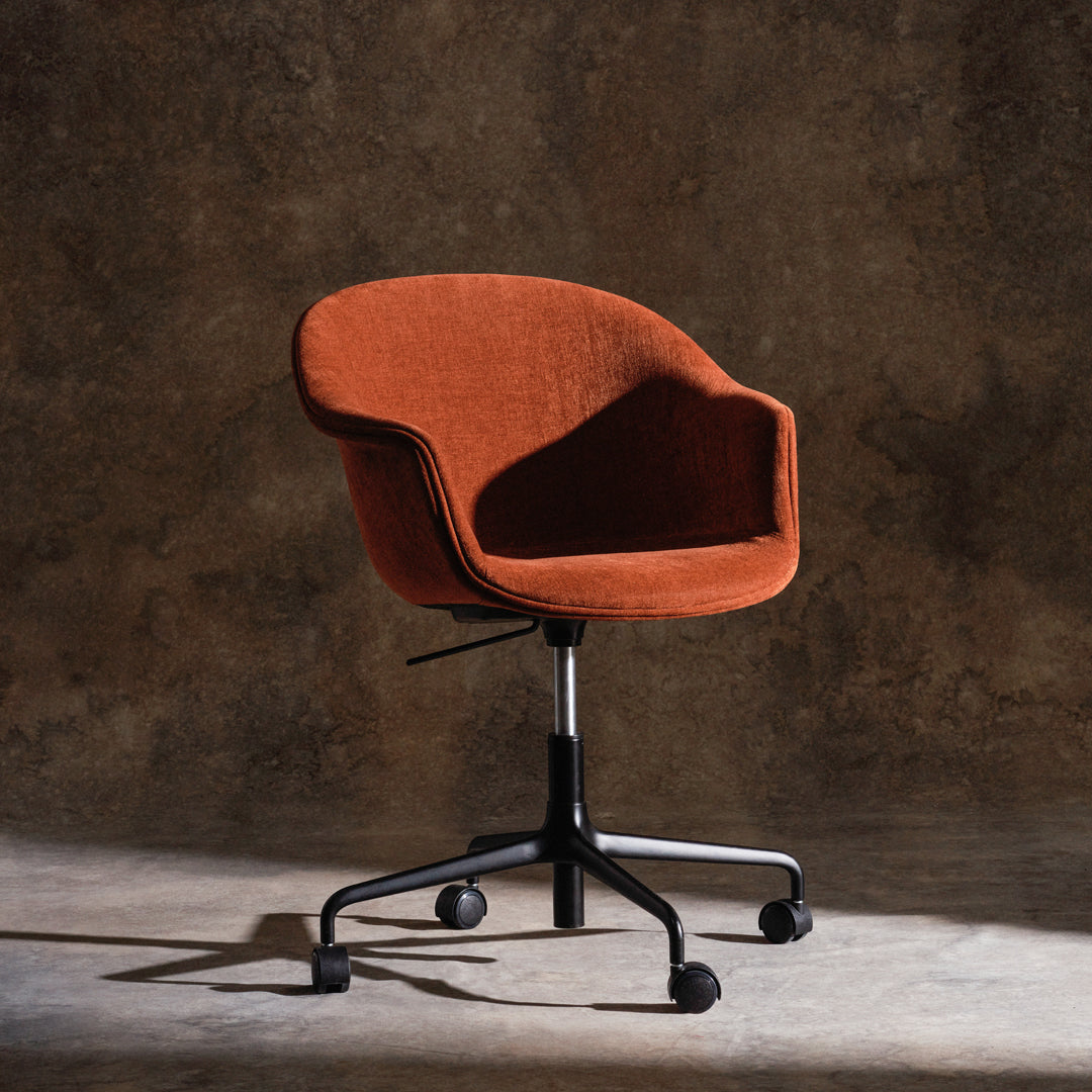 Bat Meeting Chair with 4-Star Base & Casters - Height Adjustable Fully Upholstered Office Chair for Conference Rooms, Home Offices, and Workspaces
