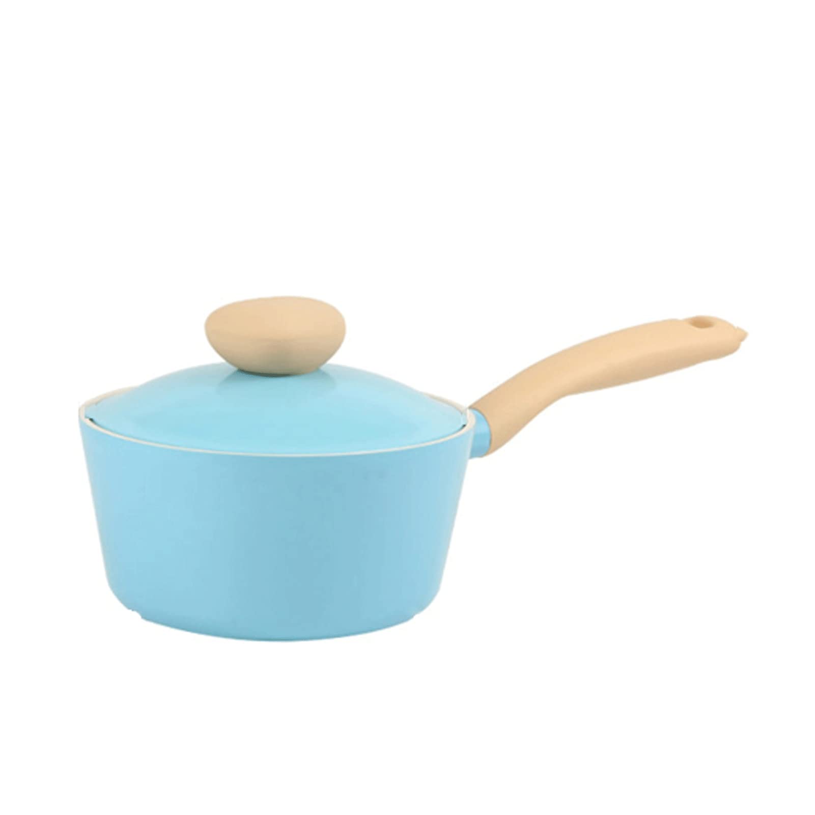 Non-Stick Wok Milk Pot with Lid - Small Soup & Sauce Cooking Pan for Gas Stove - Perfect for Home Kitchen, Boiling Milk, Making Soups & Sauces (Color: B)