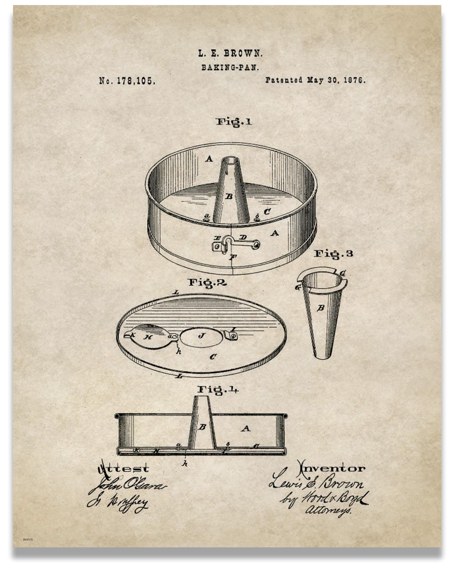 11x14 Kitchen Bakery Patent Poster Art Print - Vintage Baking Cake Pie Cupcake Pans Equipment Wall Decor for Home & Commercial Bakeries | Perfect for Bakery Shops, Coffee Houses & Restaurant Decor