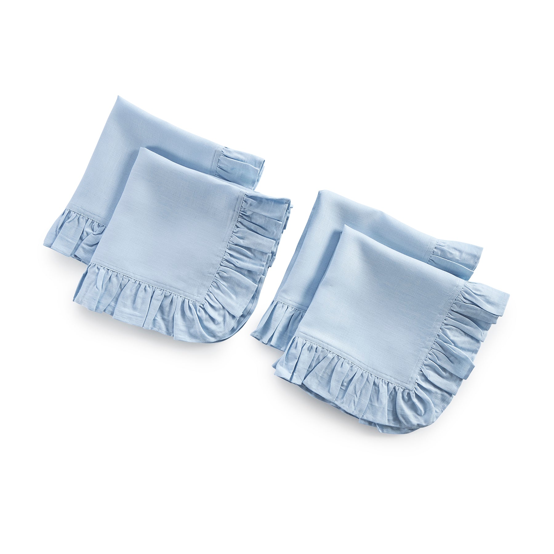 Gabrielle Ruffle Napkins Set of 4 - Elegant Cotton Dinner Napkins for Formal Dining, Wedding, and Special Occasions