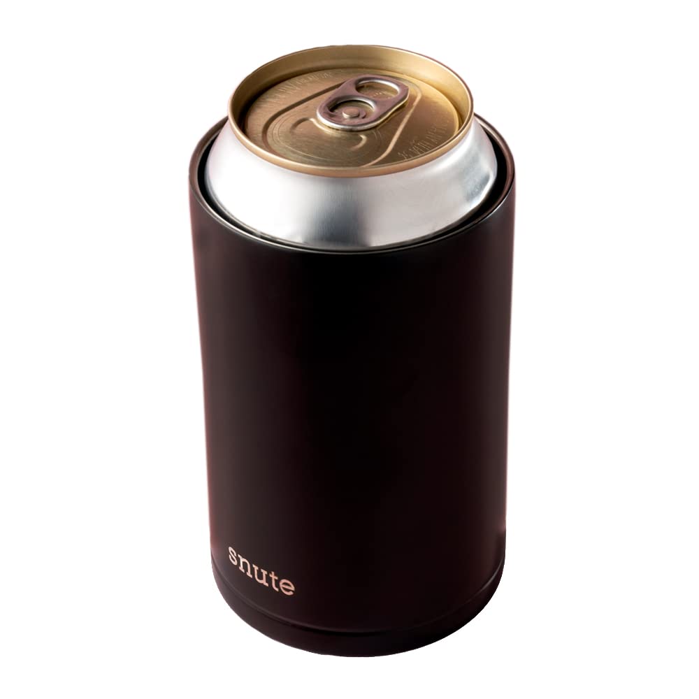 2-in-1 Insulated Can Cooler & Tumbler - 12oz Stainless Steel Beer, Soda, Energy Drink & Hard Seltzer Cooler (Black) - Perfect for Camping, Beach, BBQs & Outdoor Parties
