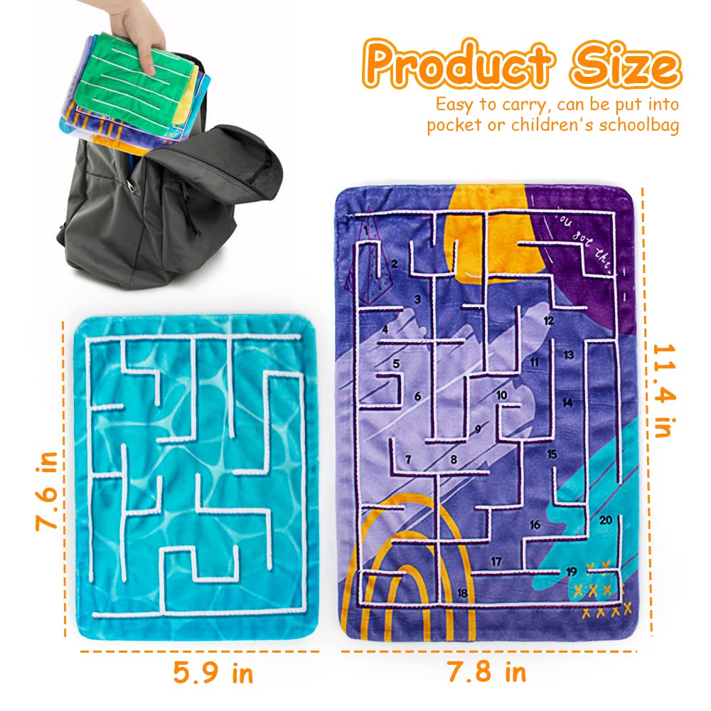 5 Pack Marble Maze Sensory Fidget Mat - Stress Relief & Anxiety Calming Toys for Kids, Adults & Teens with Autism - Tactile Sensory Toys for Special Needs, Classroom & Home Use - 2 Sizes Available - Perfect for Focus, Relaxation & Sensory Therapy