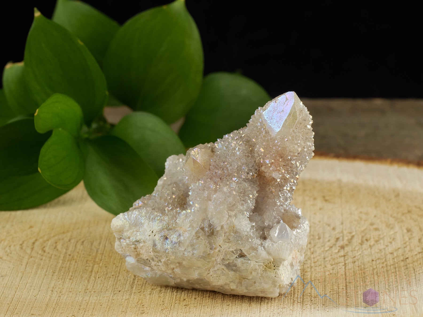 AURA QUARTZ Angel White Rainbow Quartz Crystal Cluster - Natural Spirit Quartz for Healing, Meditation & Energy Work - Metaphysical Crystal Decor (R0443) - Perfect for Home Altar, Yoga Space & Spiritual Gifts