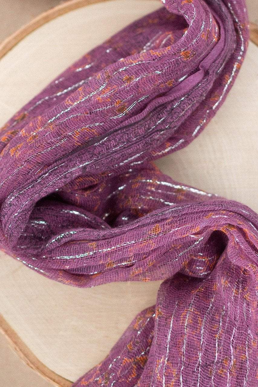 Amethyst Sparkle Scarf - Elegant Purple Crystal Beaded Shawl for Women | Perfect for Evening Parties, Weddings & Special Occasions
