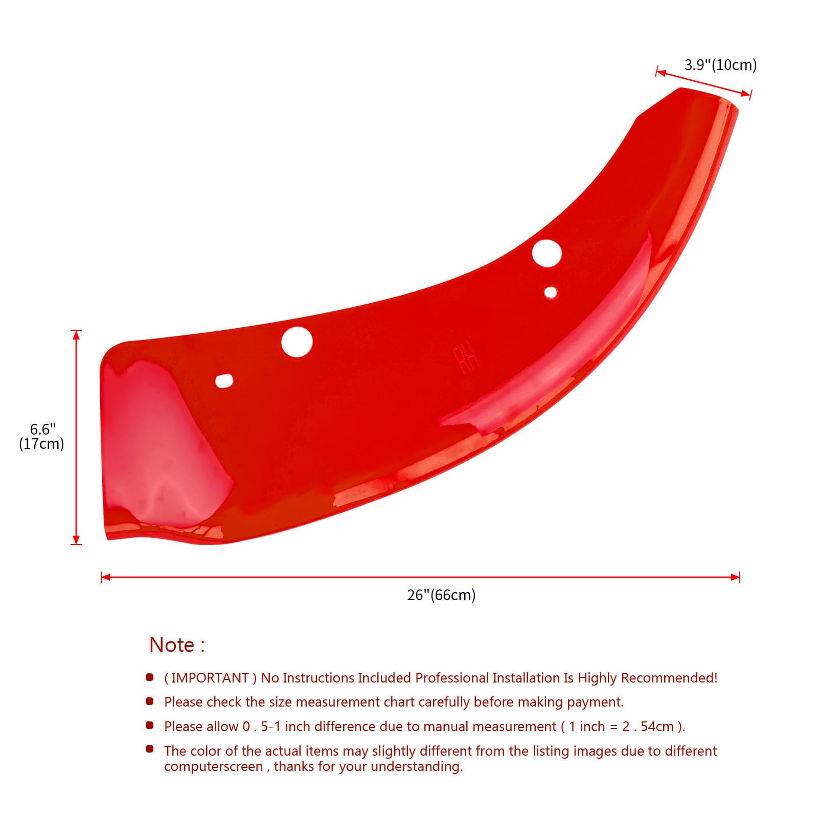 High-Performance Front Bumper Lip Splitter Protector for 2015-2024 Dodge Charger Hellcat/SRT 392/Scat Pack/RT - Compatible with 2019-2024 Charger GT/RT - Durable Red ABS Plastic - Enhances Aerodynamics & Protects Your Vehicle - Perfect for Racing, Car Shows & Daily Driving